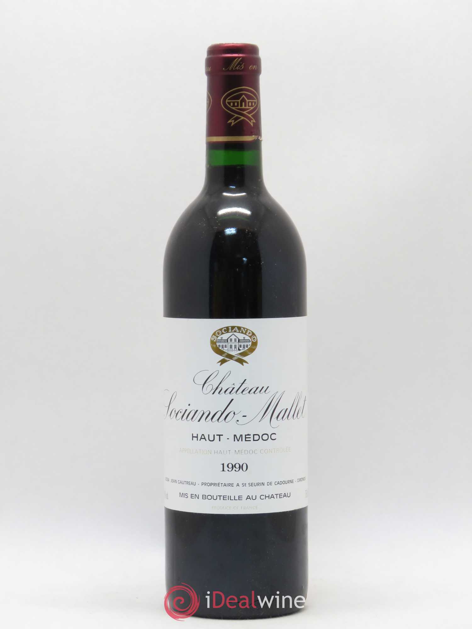 Château Sociando Mallet 1990 - Lot de 1 bouteille - 0