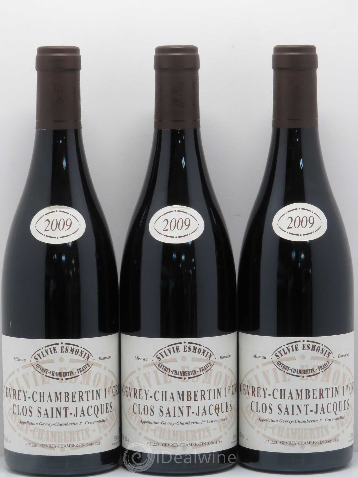 Gevrey-Chambertin 1er Cru Clos Saint Jacques Sylvie Esmonin 2009 - Lot de 3 bouteilles - 0
