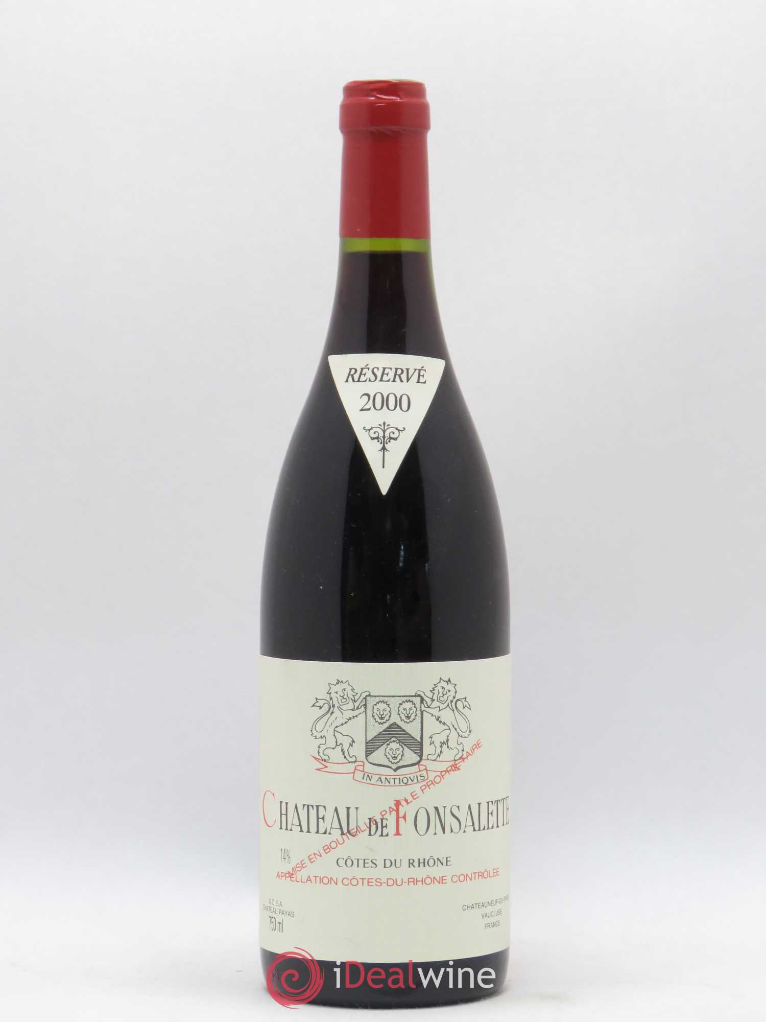 Côtes-du-Rhône Château de Fonsalette Emmanuel Reynaud 2000 - Lot de 1 bouteille - 0
