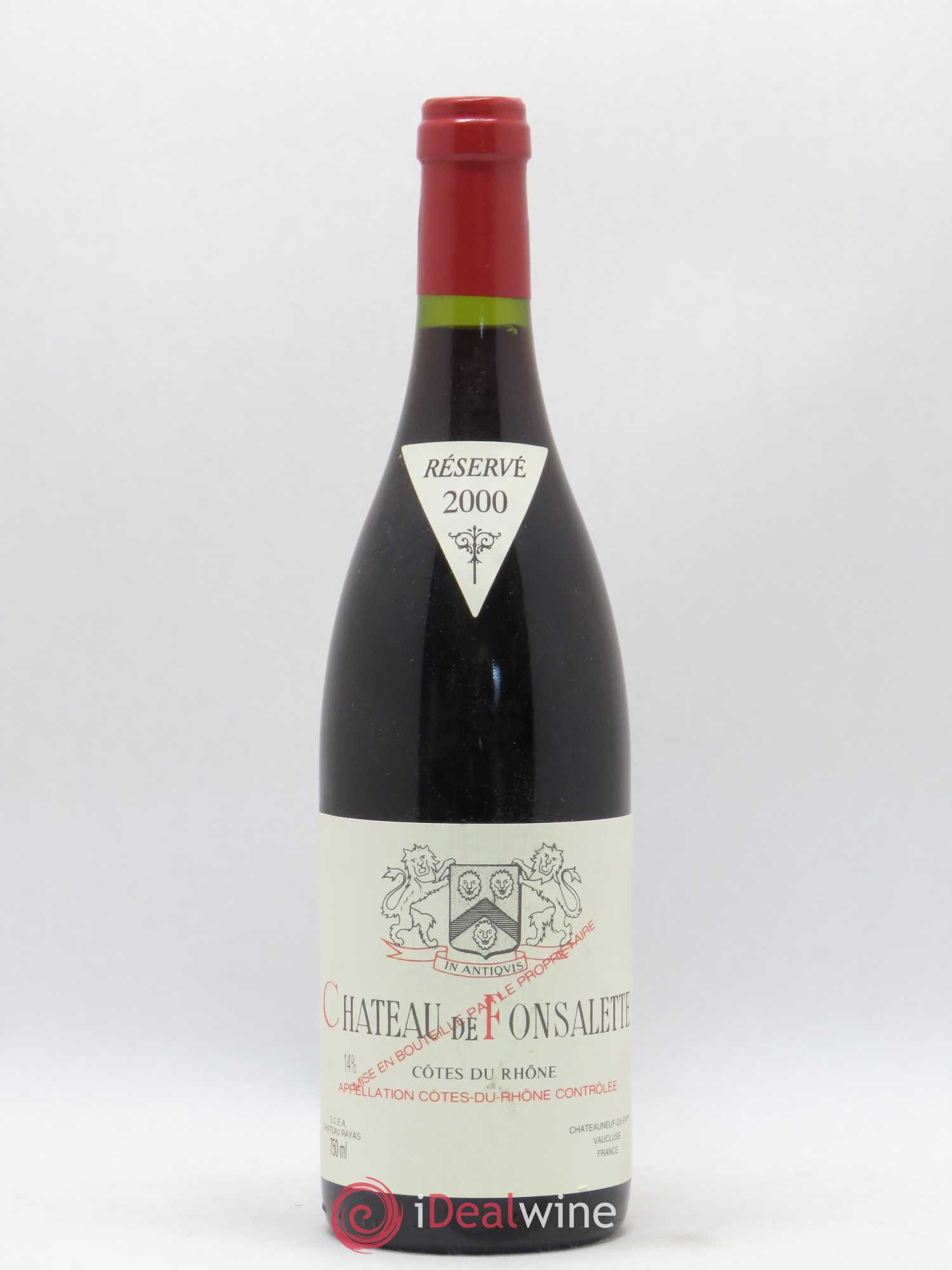 Côtes-du-Rhône Château de Fonsalette Emmanuel Reynaud 2000 - Lot de 1 bouteille - 0