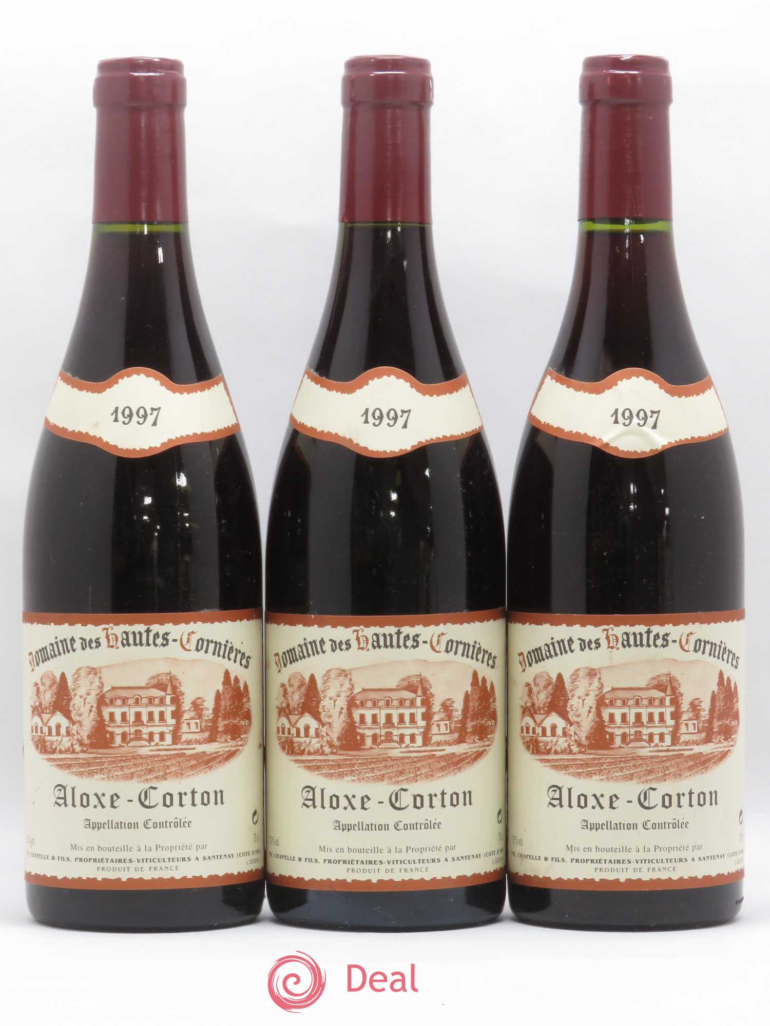 Aloxe-Corton Domaine des Hautes Cornieres Chapelle & Fils 1997 - Posten von 3 Flaschen - 0