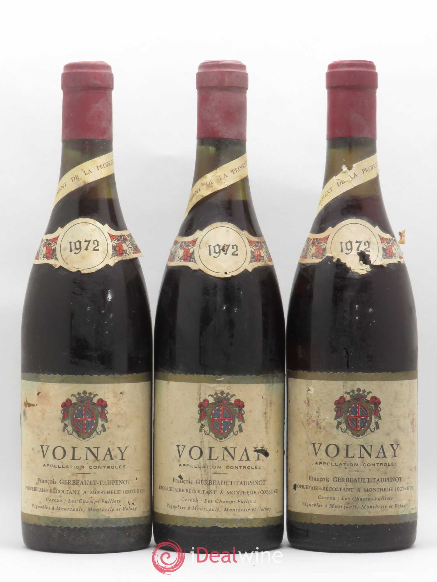 Volnay F. Gerbeault-Taupenot 1972 - Posten von 3 Flaschen - 0