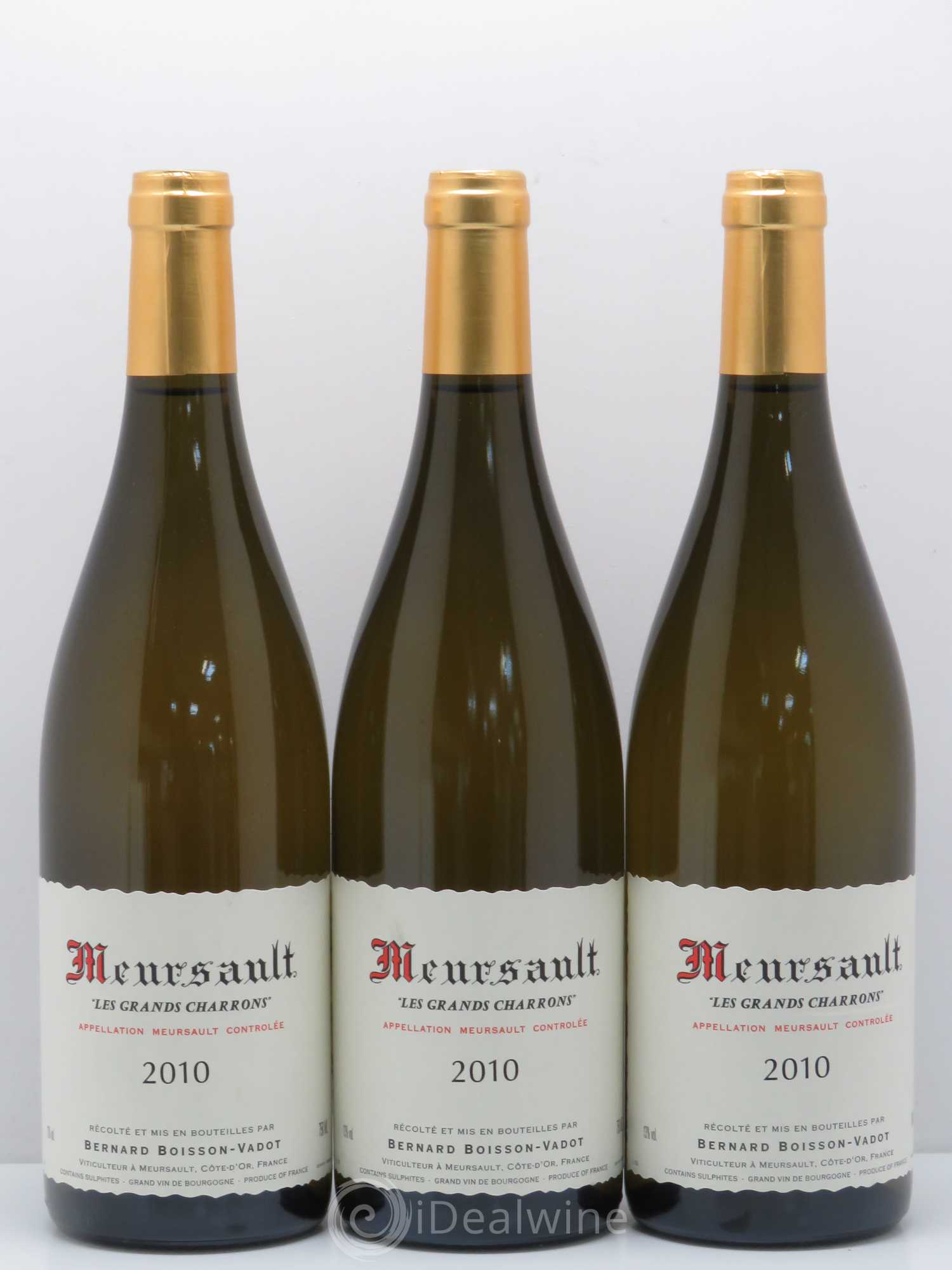 Meursault Les Grands Charrons Boisson-Vadot (Domaine) 2010 - Lot de 3 bouteilles - 0