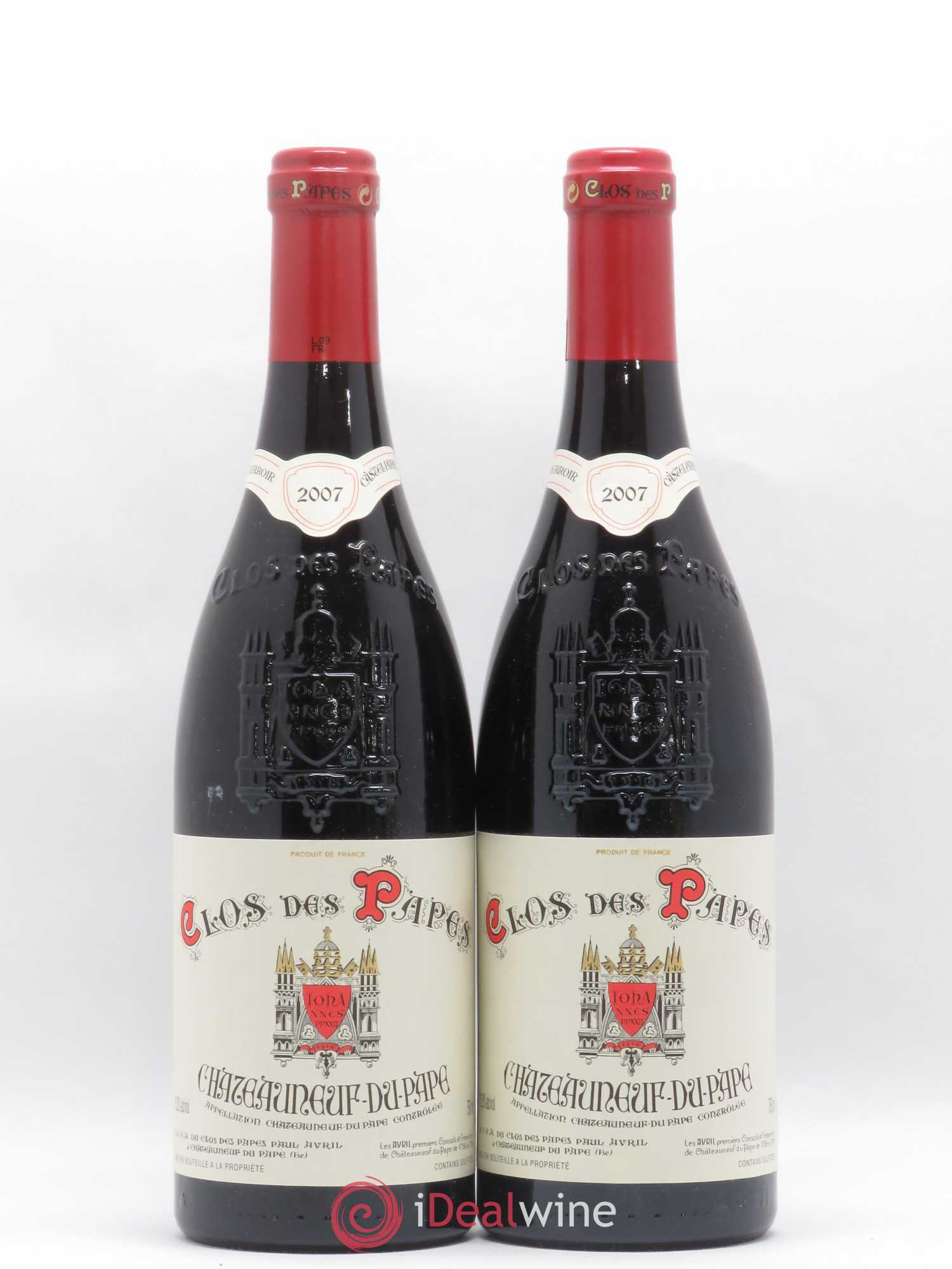 Châteauneuf-du-Pape Clos des Papes - Paul Avril 2007 - Lot de 2 bouteilles - 0
