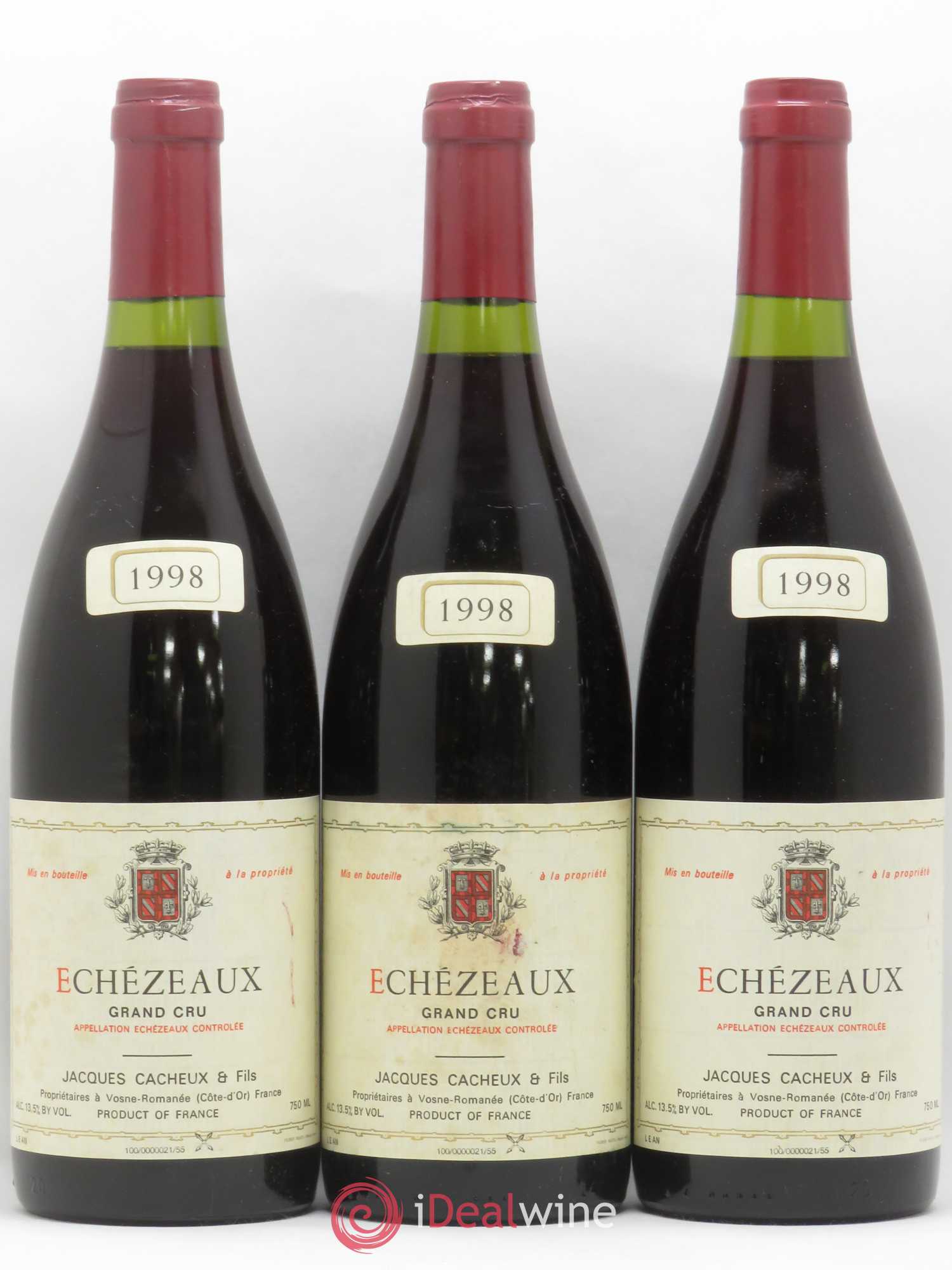 Echezeaux Grand Cru J.Cacheux 1998 - Lot de 3 bouteilles - 0