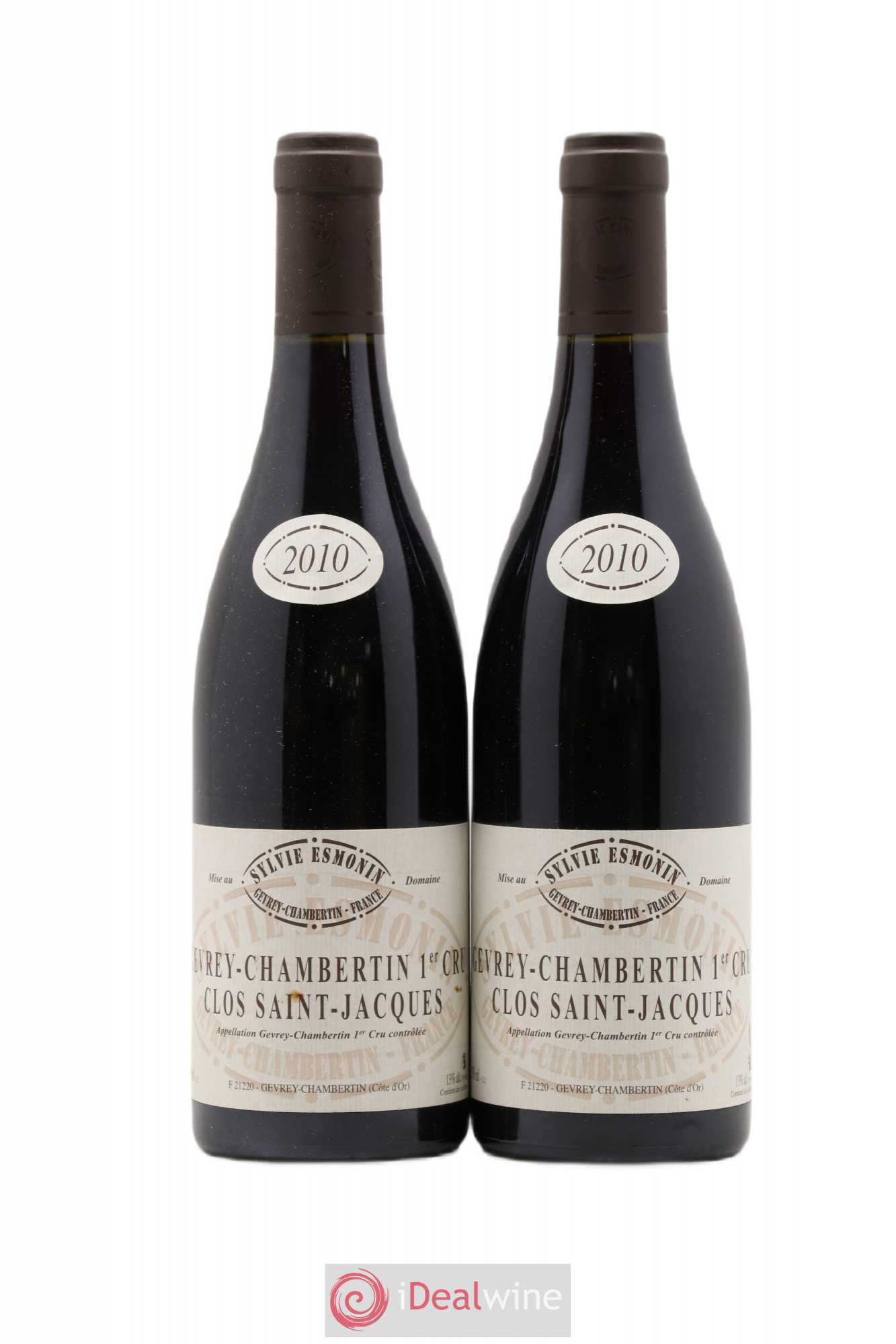 Gevrey-Chambertin 1er Cru Clos Saint Jacques Sylvie Esmonin 2010 - Lotto di 2 bottiglie - 0