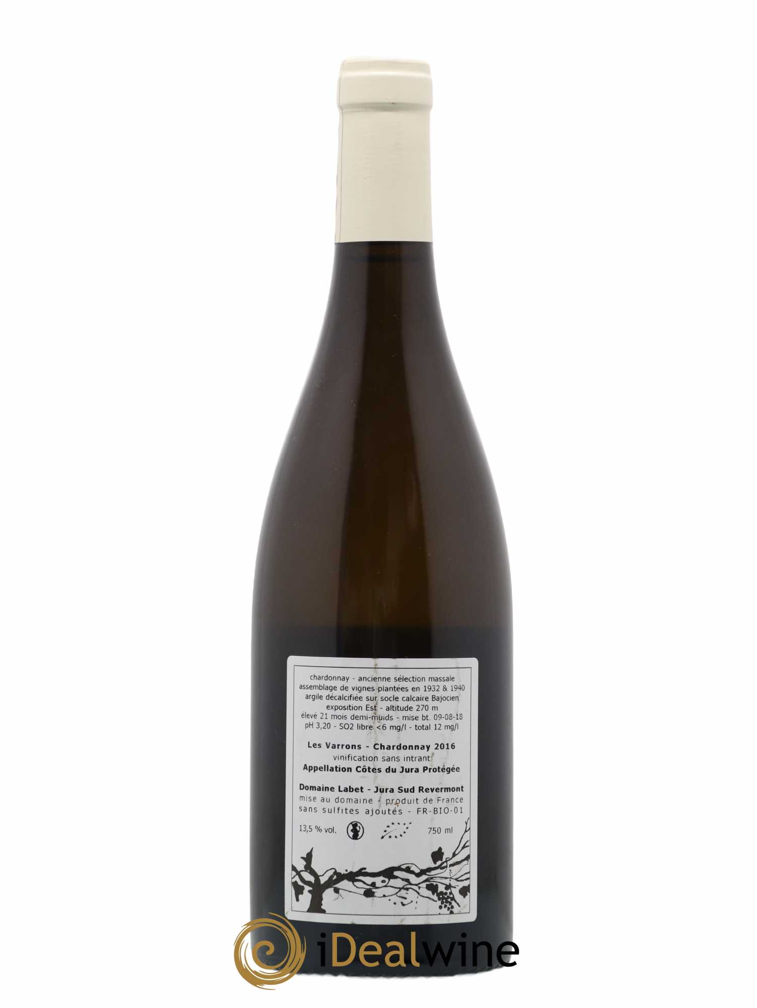 Côtes du Jura Chardonnay Les Varrons Romain - Julien  - Charline Labet 2016 - Lot de 1 bouteille - 1