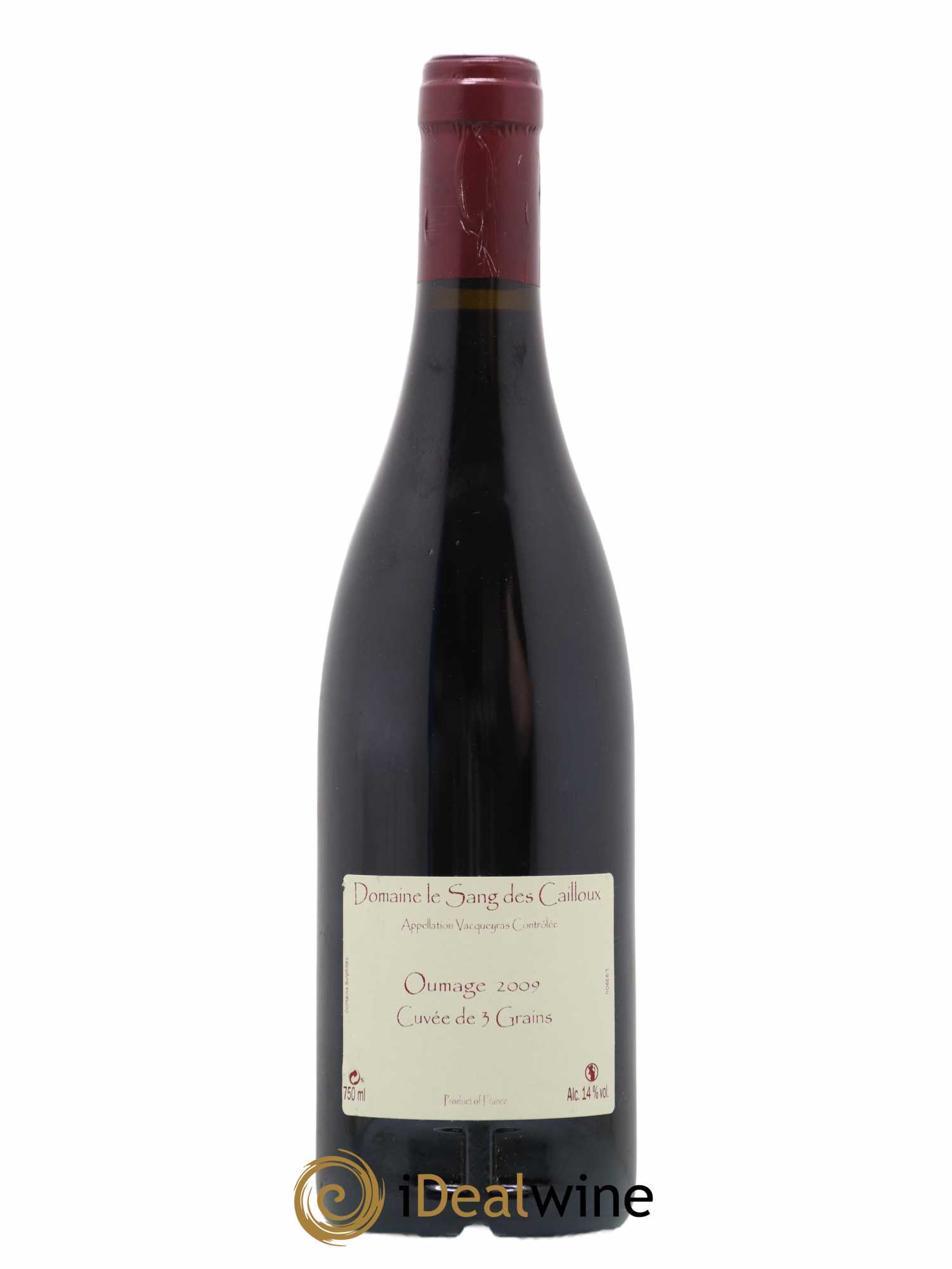 Vacqueyras Oumage Le Sang des Cailloux Cuvée de 3 grains 2009 - Lot de 1 bouteille - 1