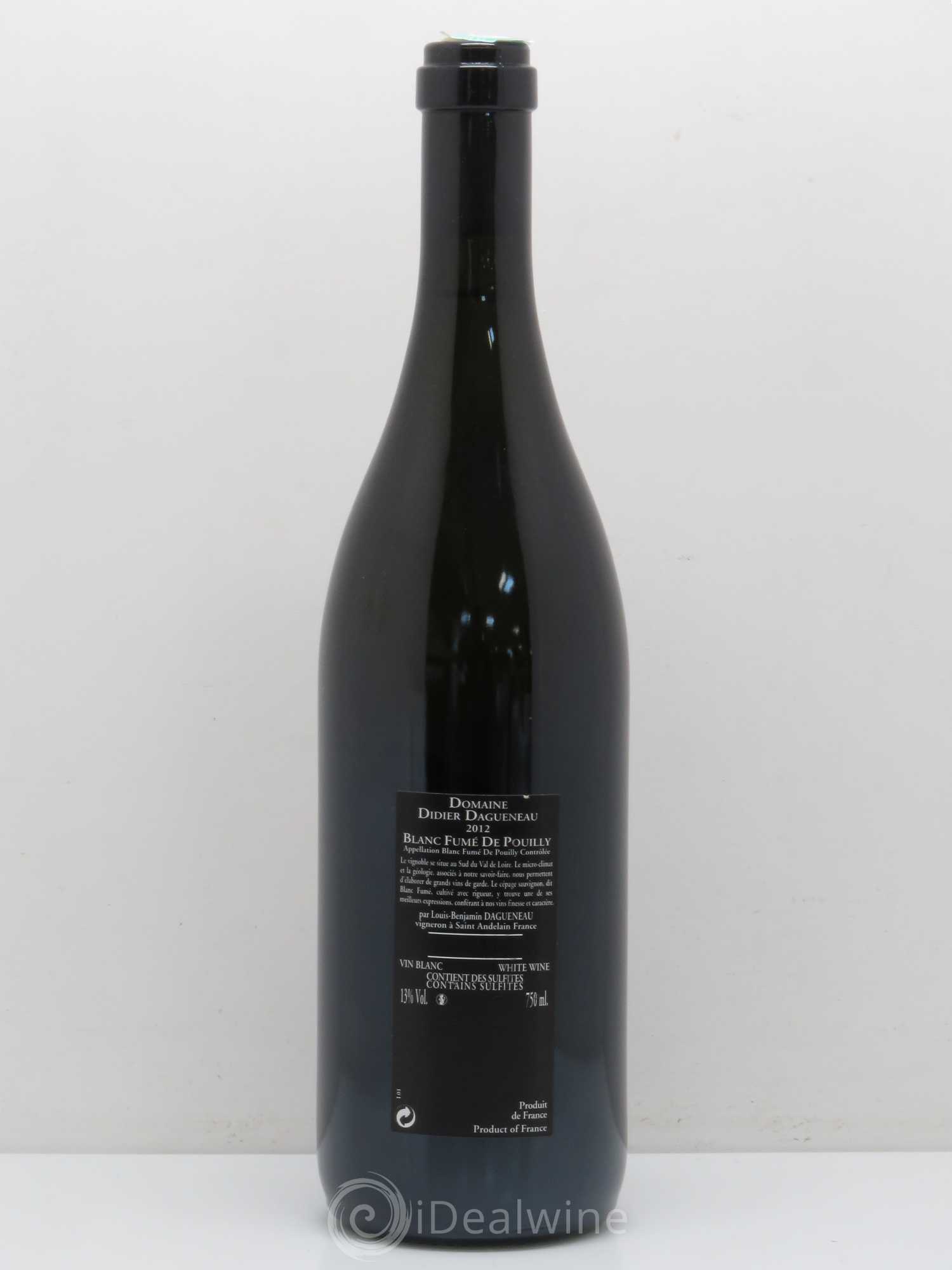 Vin de France (anciennement Pouilly-Fumé) Silex Dagueneau (Domaine Didier - Louis-Benjamin) 2012 - Lot de 1 bouteille - 1