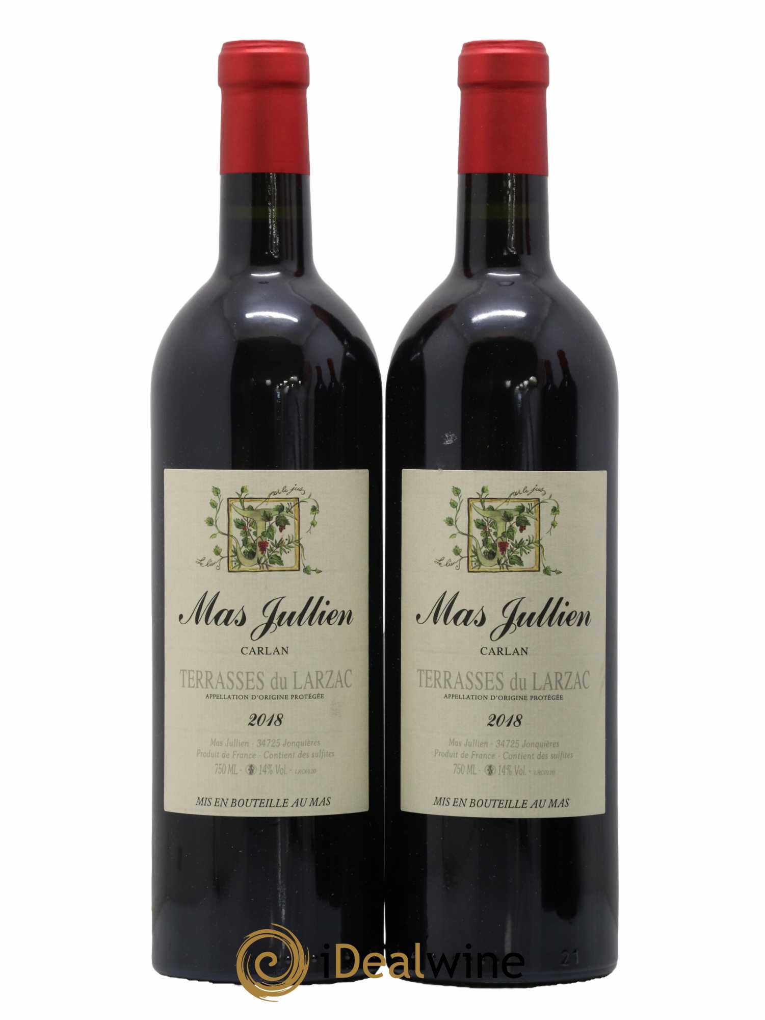 Terrasses du Larzac Mas Jullien Carlan Olivier Jullien 2018 - Lot de 2 bouteilles - 0