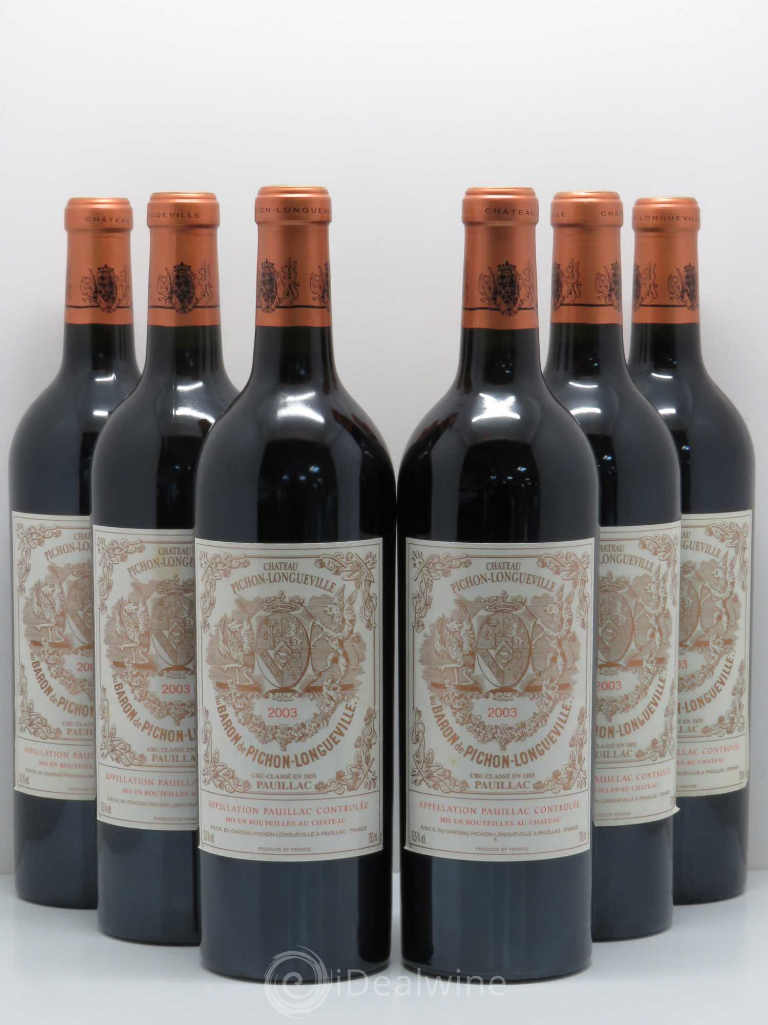 Pichon Longueville Baron 2ème Grand Cru Classé 2003 - Lot de 6 bouteilles - 0