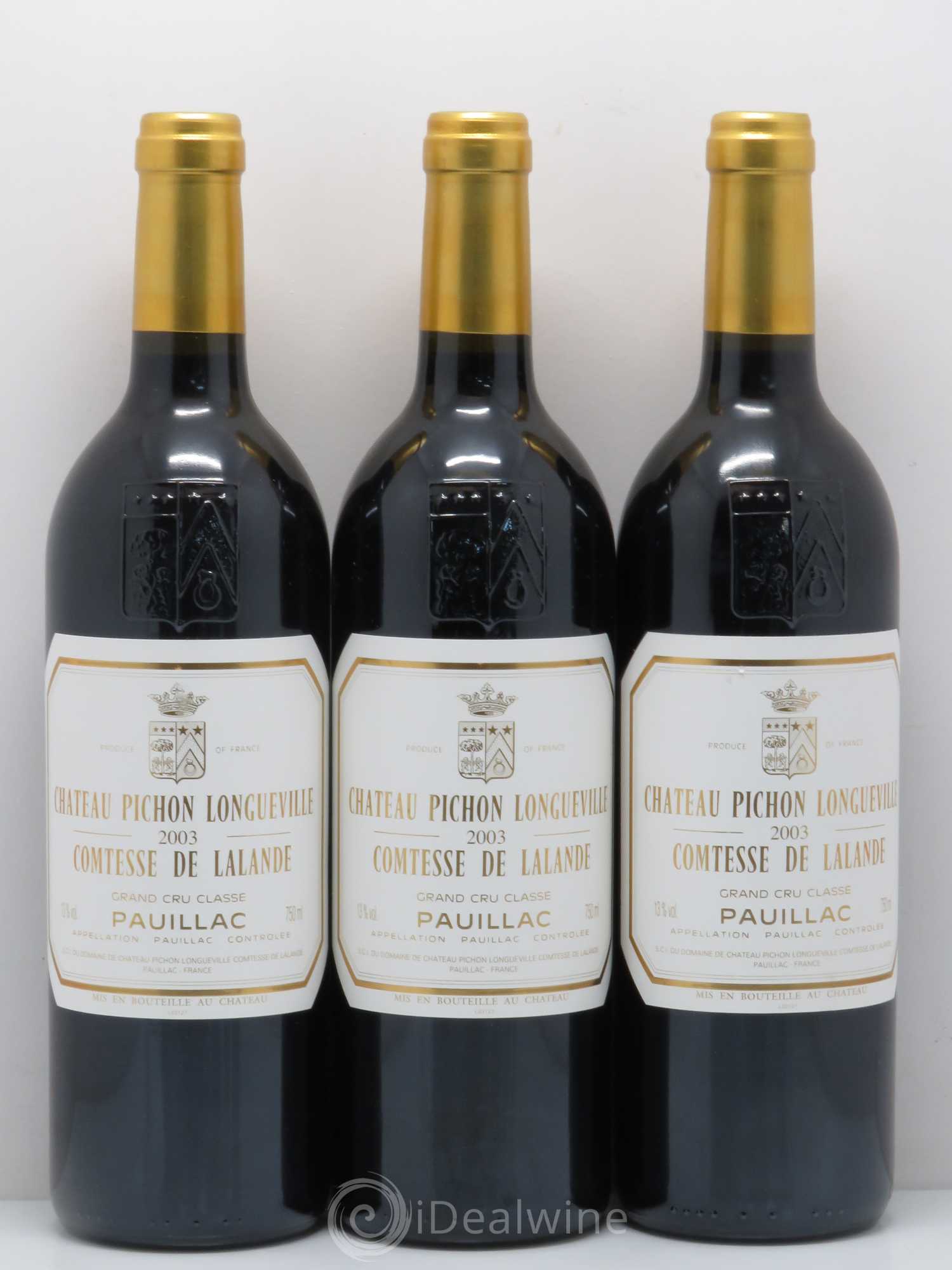 Château Pichon Longueville Comtesse de Lalande 2ème Grand Cru Classé 2003 - Lot de 3 bouteilles - 0