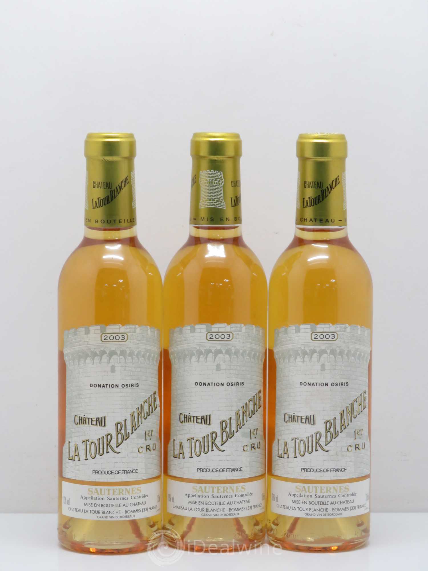 Château la Tour Blanche 1er Grand Cru Classé 2003 - Posten von 3 Demi-Flaschen - 0