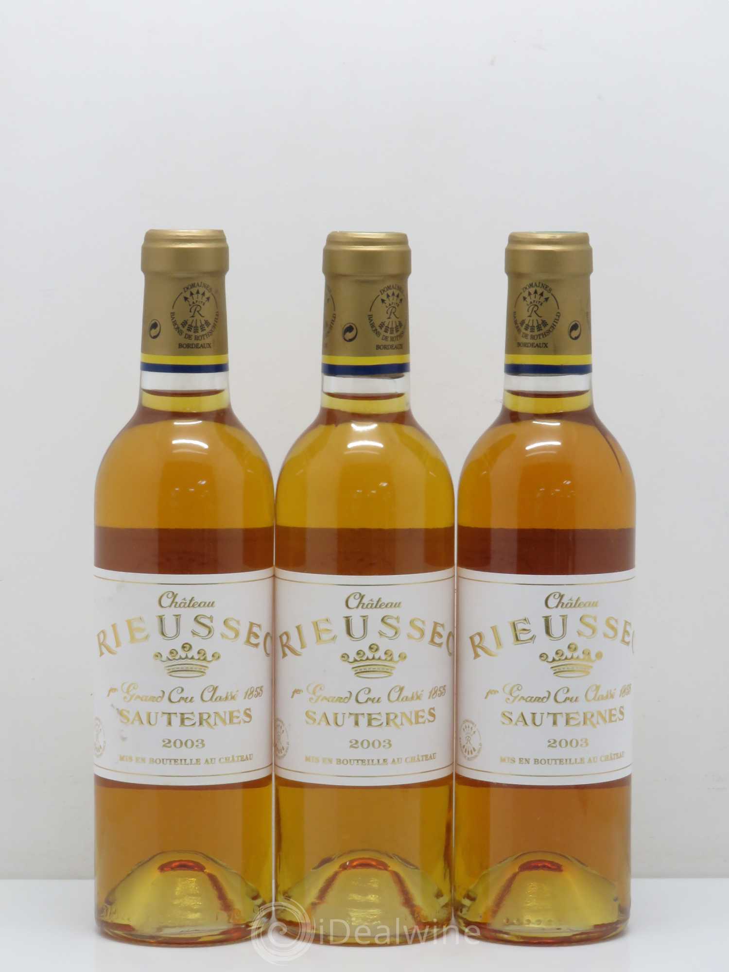 Château Rieussec 1er Grand Cru Classé 2003 - Posten von 3 Demi-Flaschen - 0