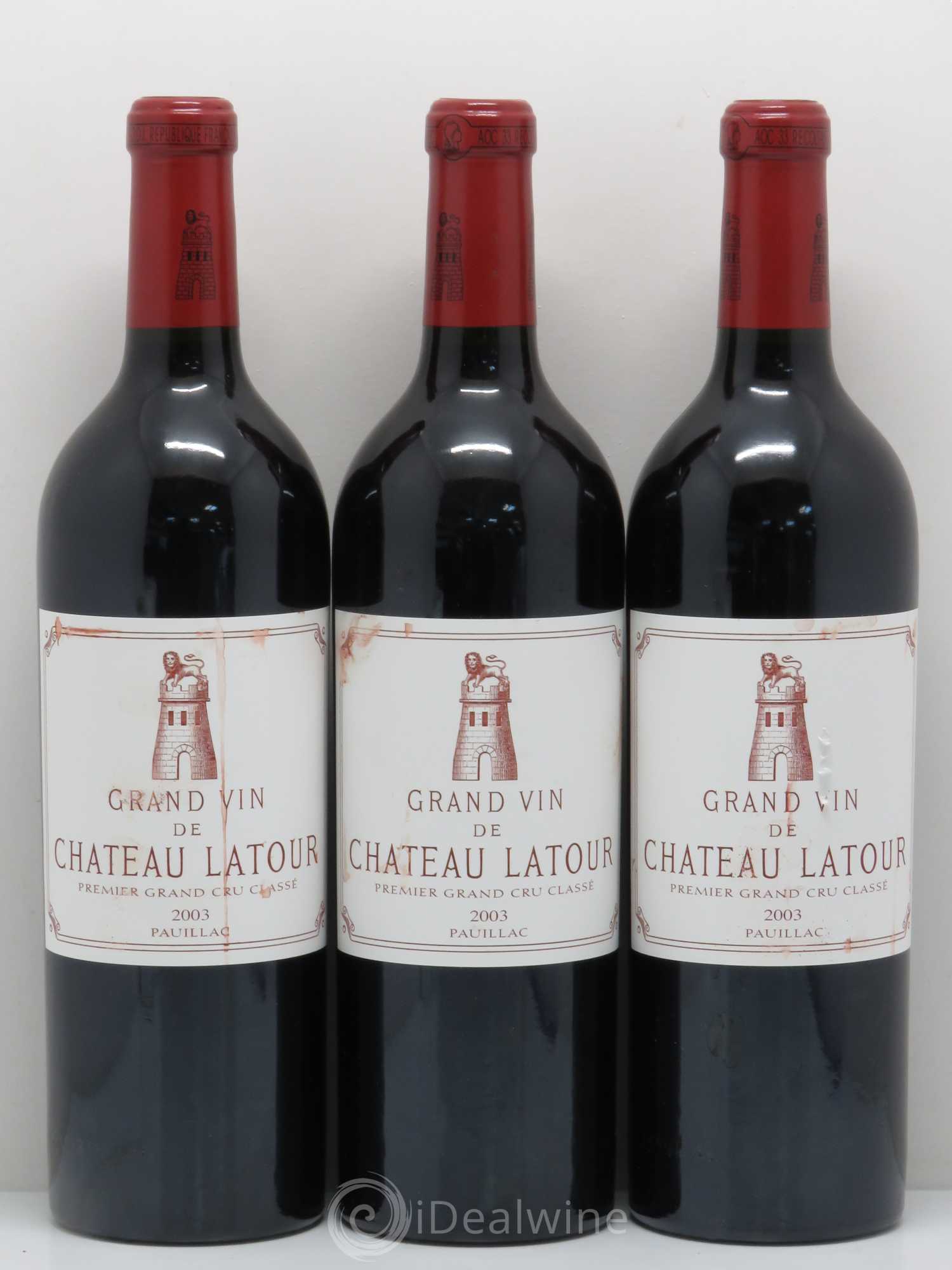 Château Latour 1er Grand Cru Classé 2003 - Lot de 3 bouteilles - 0