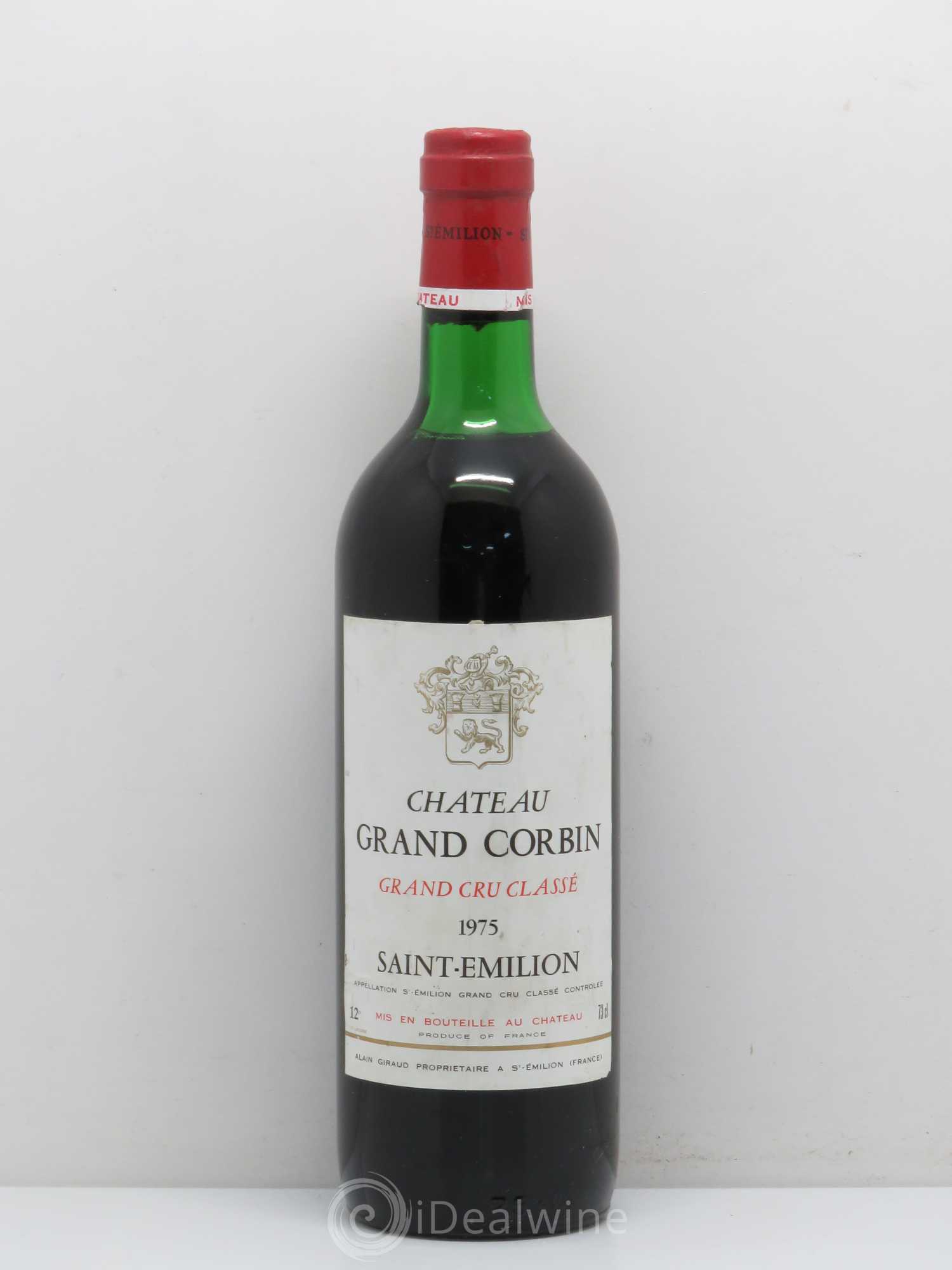 Château Grand Corbin Grand Cru Classé 1975 - Lot de 1 bouteille - 0