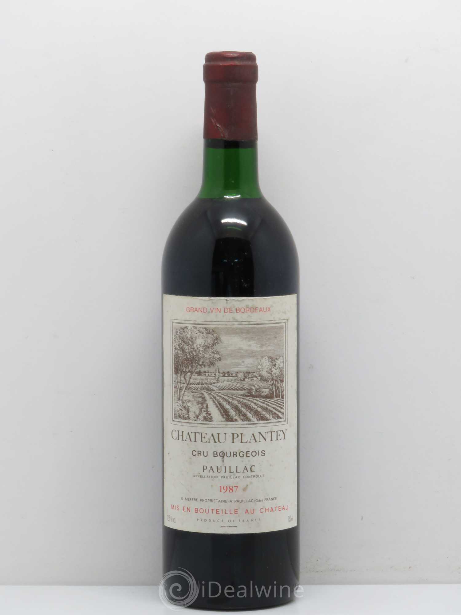 Château Plantey Cru Bourgeois 1987 - Lot de 1 bouteille - 0