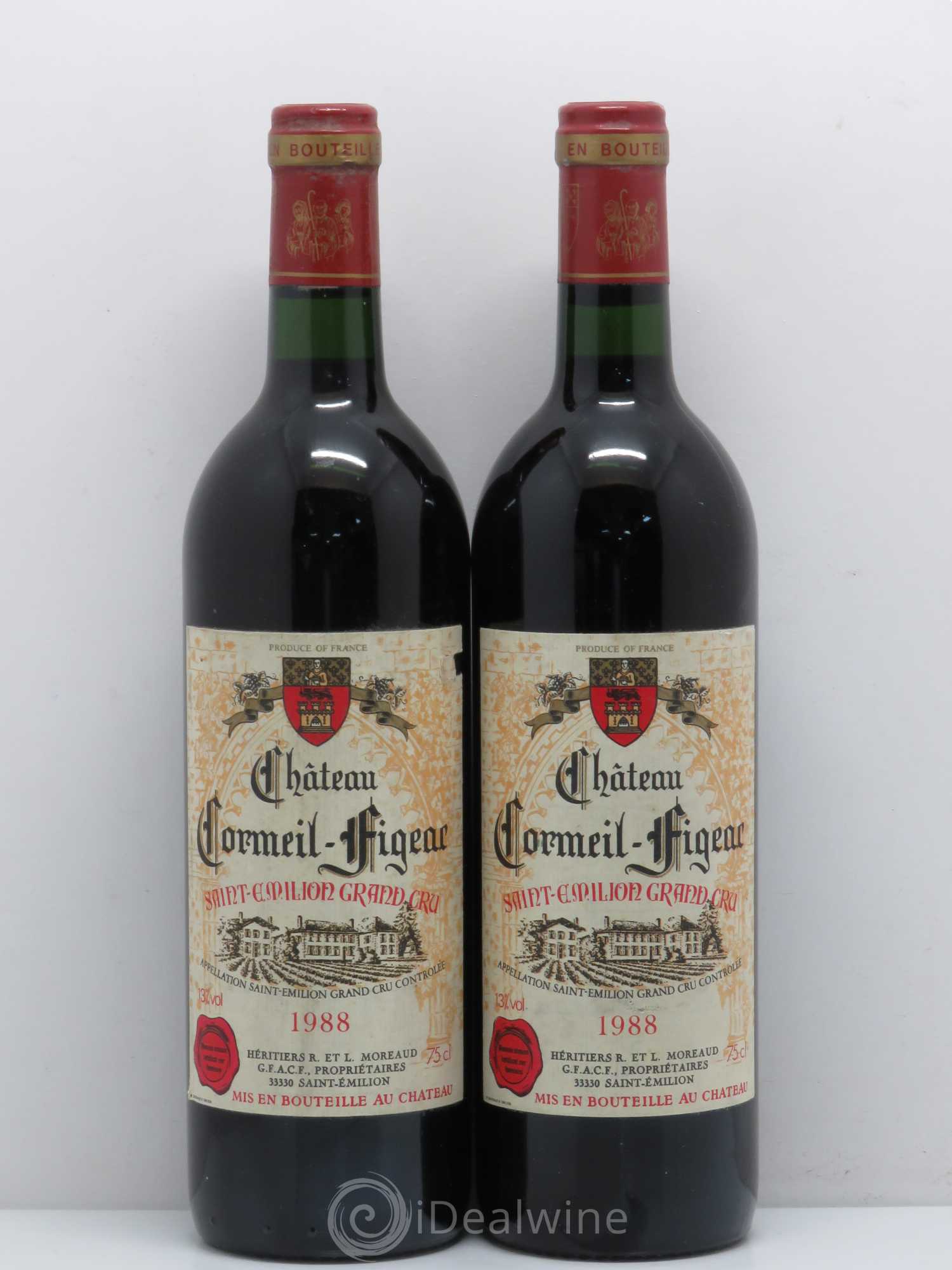 Château Cormeil Figeac 1988 - Lot de 2 bouteilles - 0