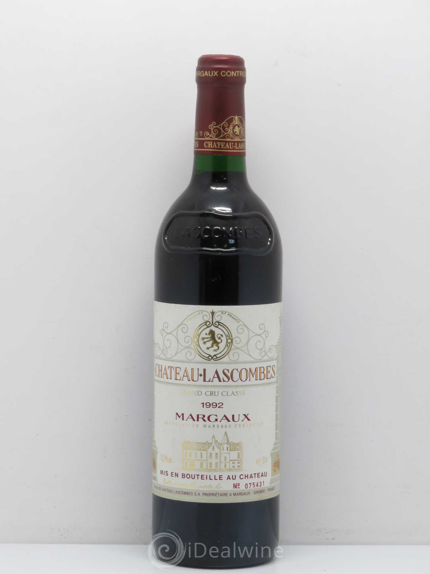 Château Lascombes 2ème Grand Cru Classé 1992 - Lot de 1 bouteille - 0