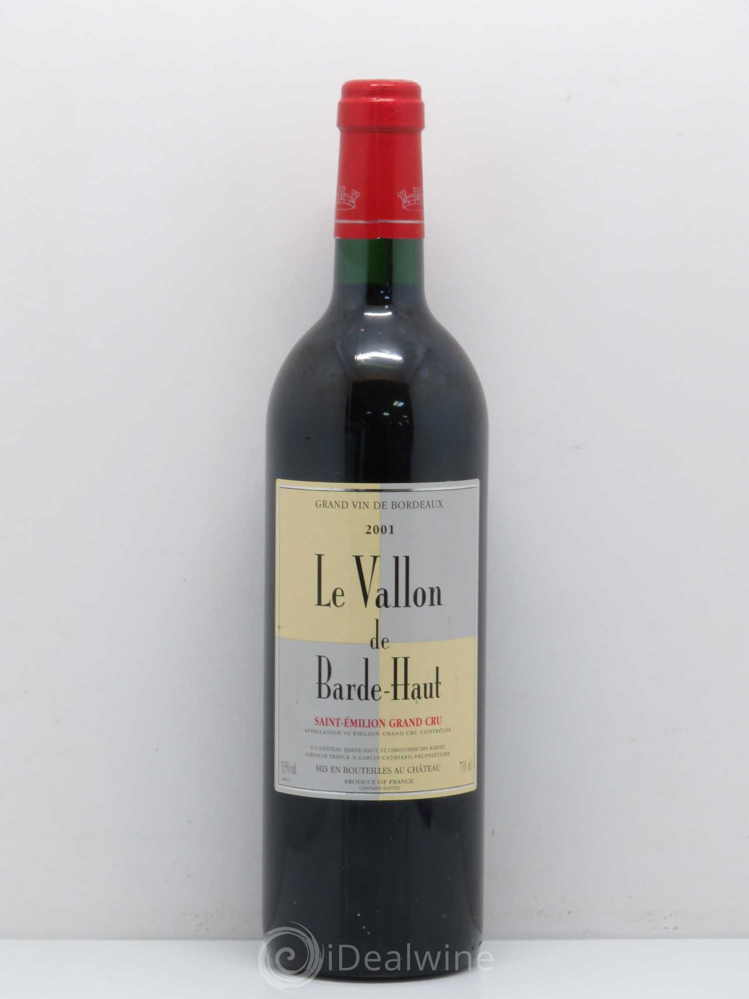 Saint-Émilion Le Vallon de Barde Haut (sans prix de réserve) 2001 - Posten von 1 Flasche - 0