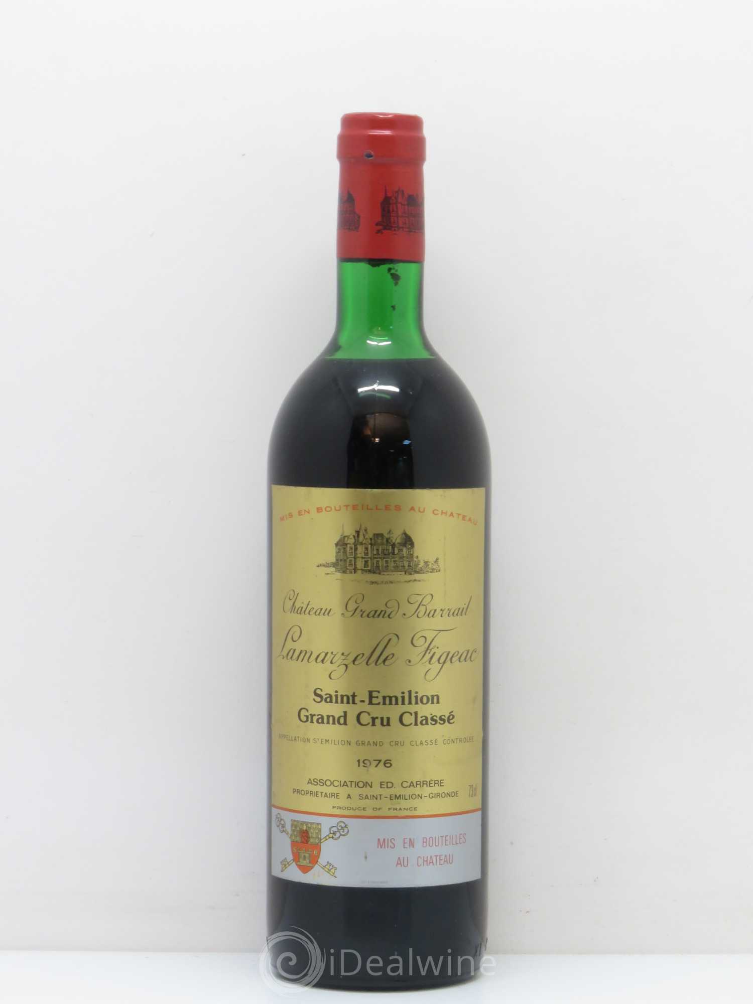 Château Grand Barrail Lamarzelle Figeac Grand Cru Classé 1976 - Lot de 1 bouteille - 0