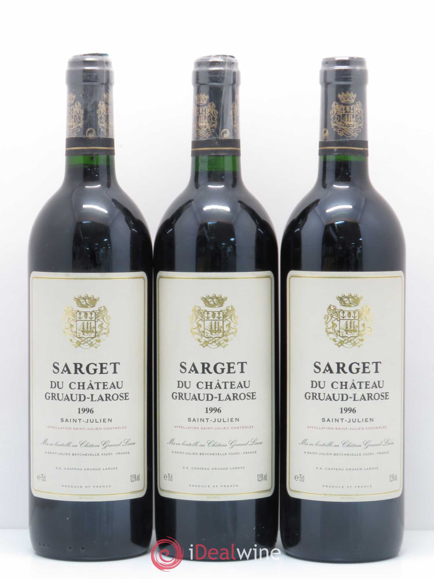 Sarget de Gruaud Larose Second Vin 1996 - Lot de 3 bouteilles - 0