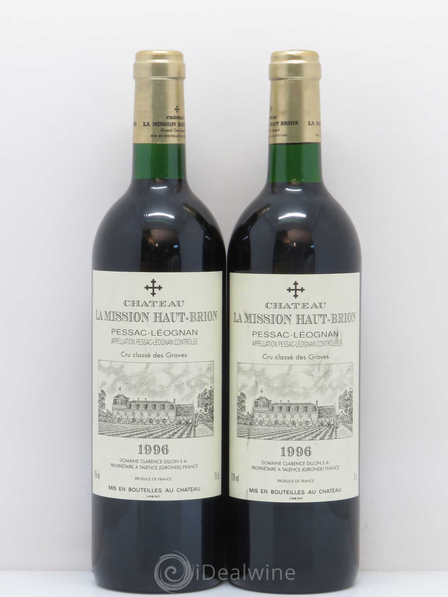 Château la Mission Haut-Brion Cru Classé de Graves 1996 - Lot de 2 bouteilles - 0