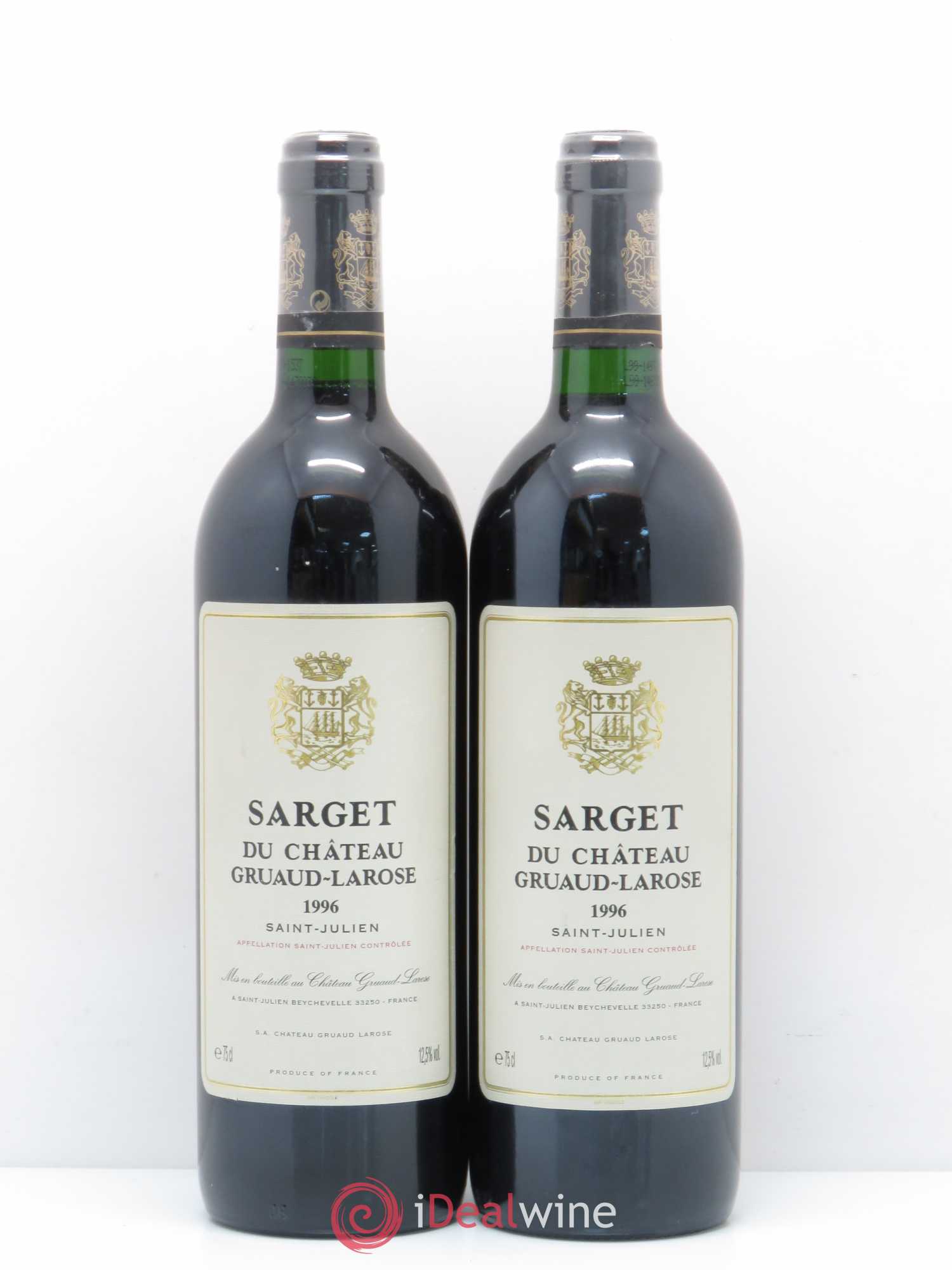 Sarget de Gruaud Larose Second Vin 1996 - Lot de 2 bouteilles - 0