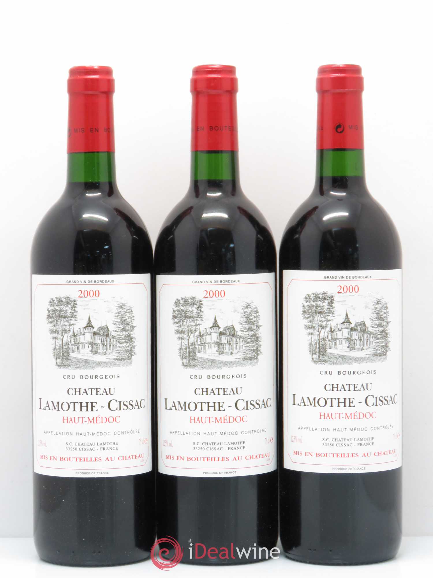 Château Lamothe Cissac Cru Bourgeois 2000 - Lot de 12 bouteilles - 1