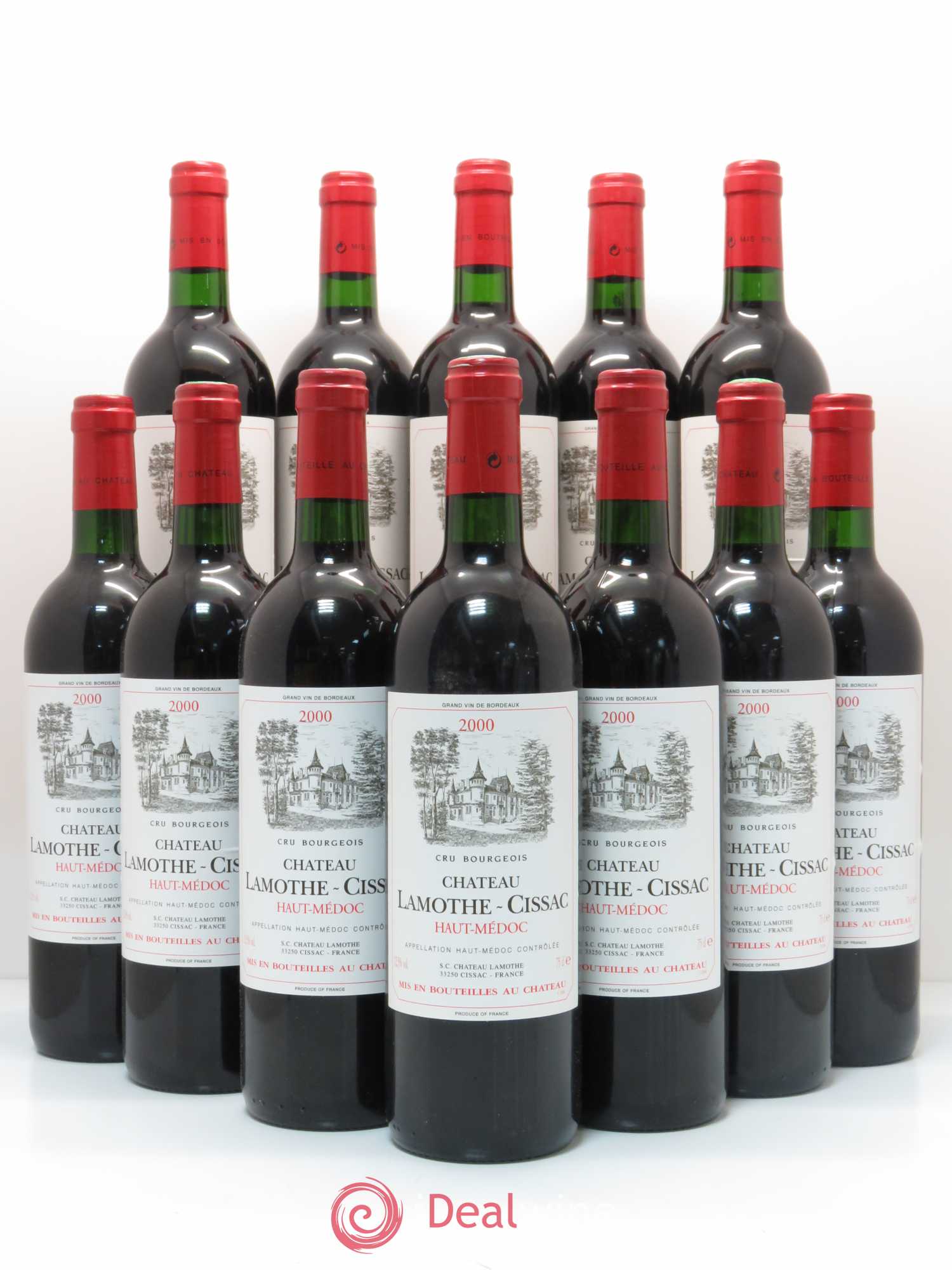Château Lamothe Cissac Cru Bourgeois 2000 - Lot de 12 bouteilles - 0