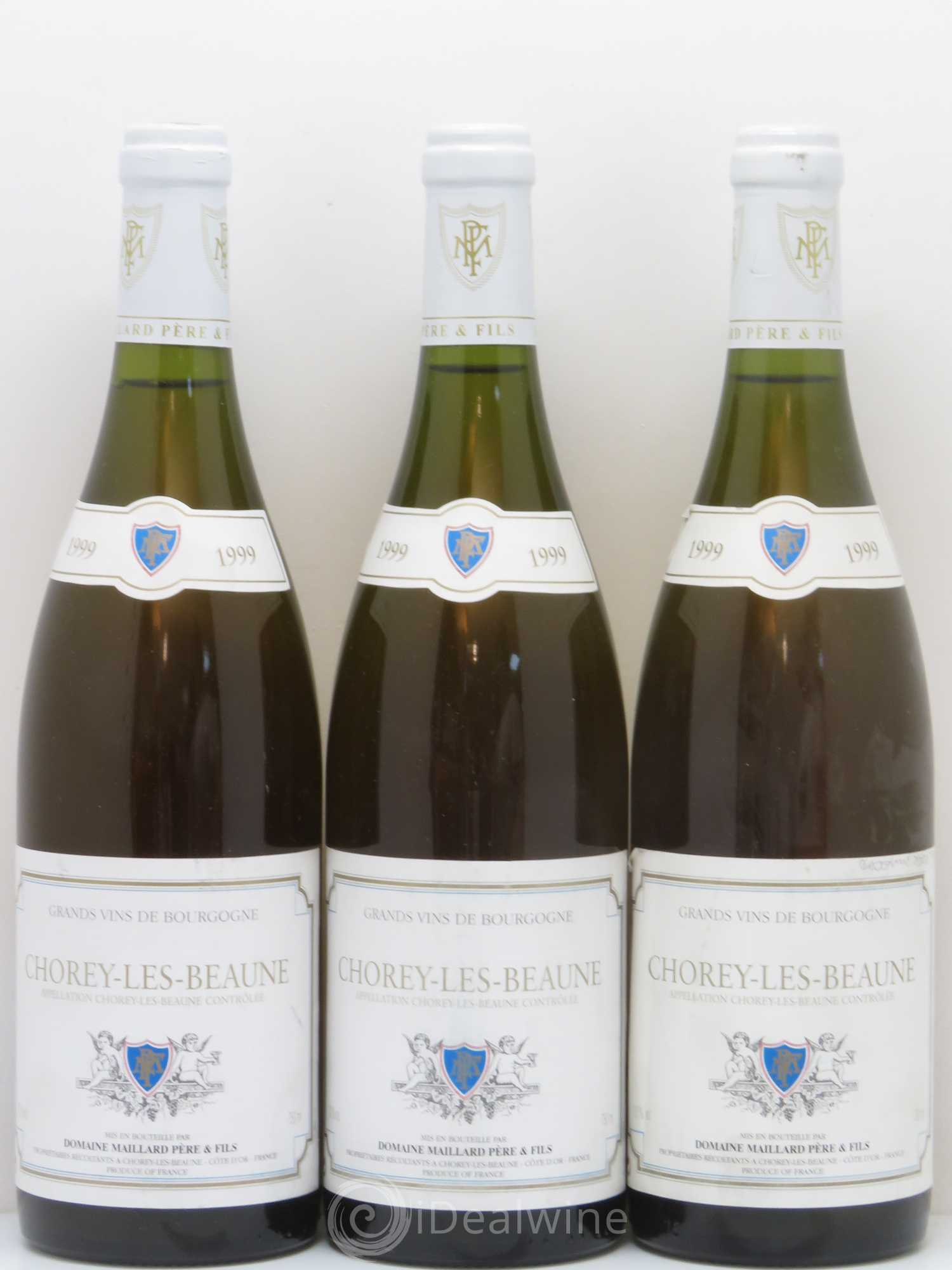 Bourgogne Chorey-lès-Beaune Domaine Maillard et fils (sans prix de réserve) 1999 - Posten von 3 Flaschen - 0