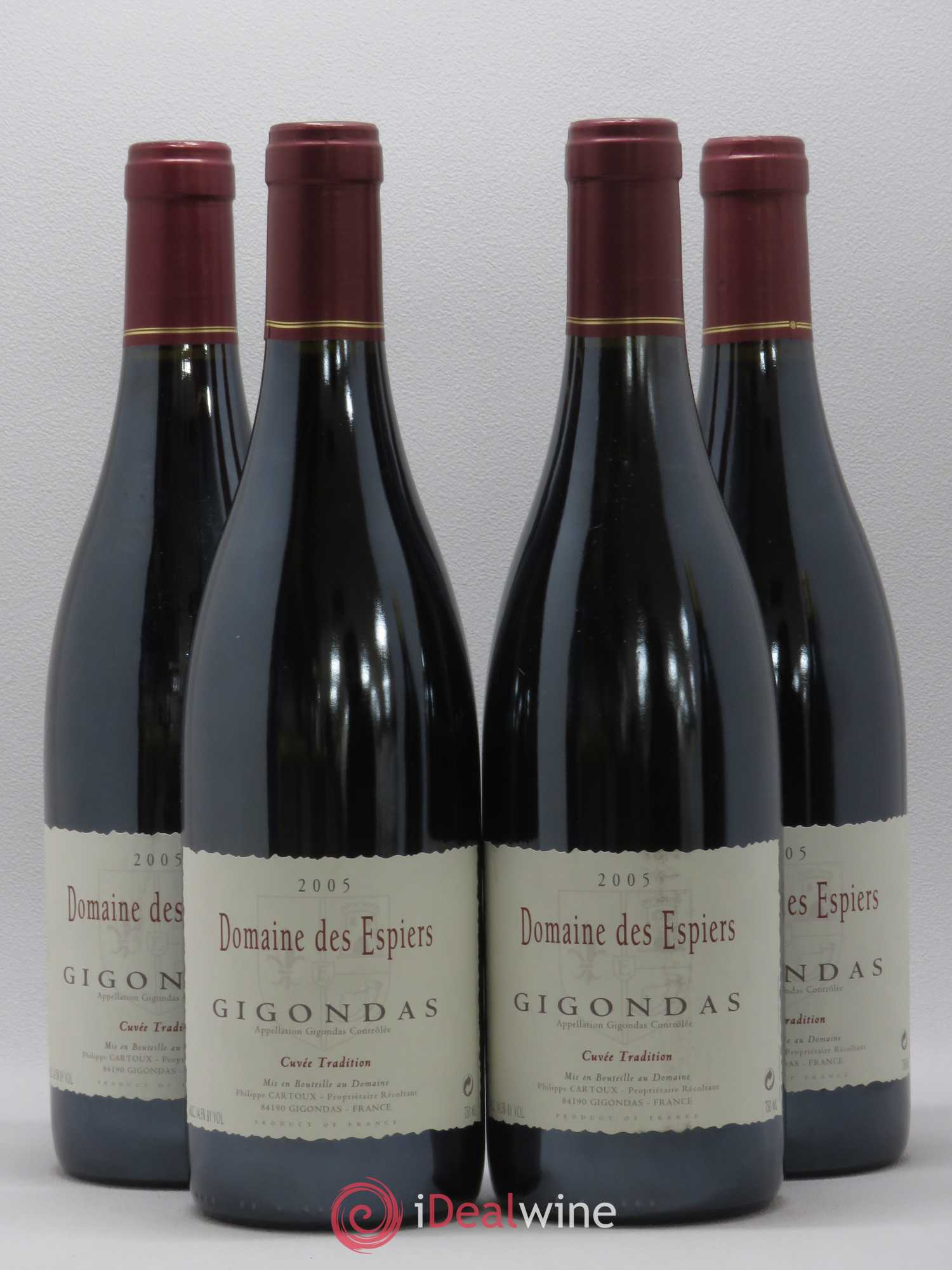 Gigondas Domaine des Espiers Philippe Cartoux (sans prix de réserve) 2005 - Posten von 4 Flaschen - 0