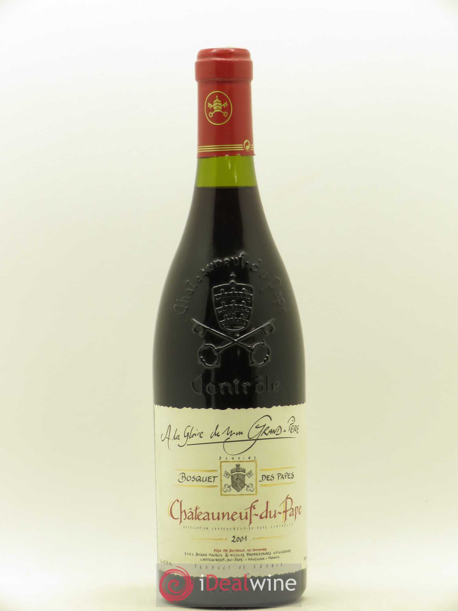 Châteauneuf-du-Pape Bosquet des Papes Famille Boiron 2001 - Lot de 1 bouteille - 0