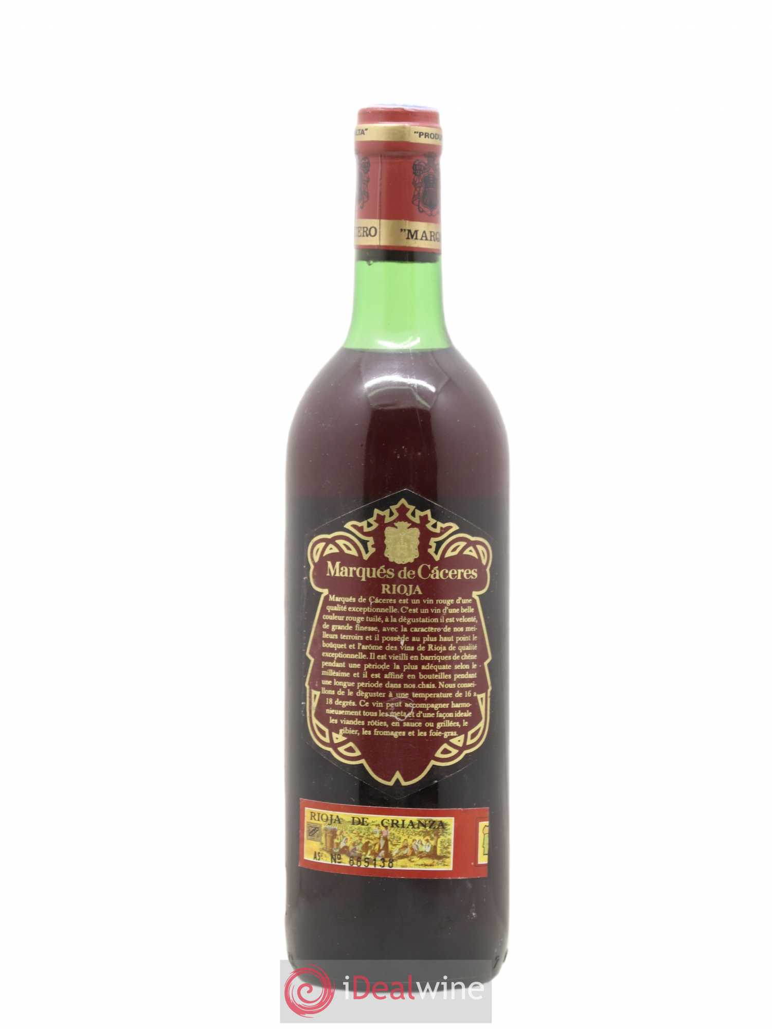 Rioja DOCA Reserva Marquès de Caceres 1978 - Lot de 1 bouteille - 1