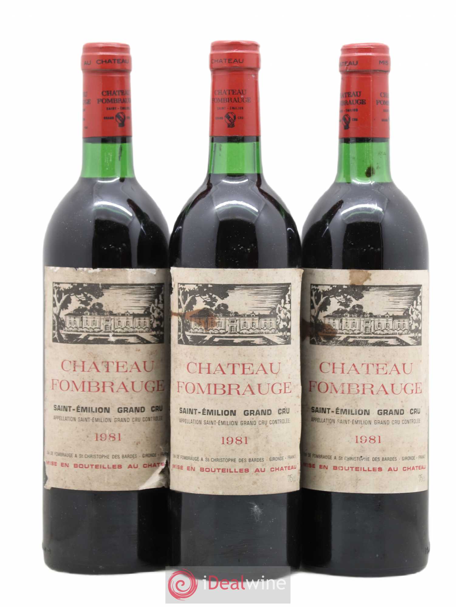Château Fombrauge Grand Cru Classé 1981 - Lot de 3 bouteilles - 0