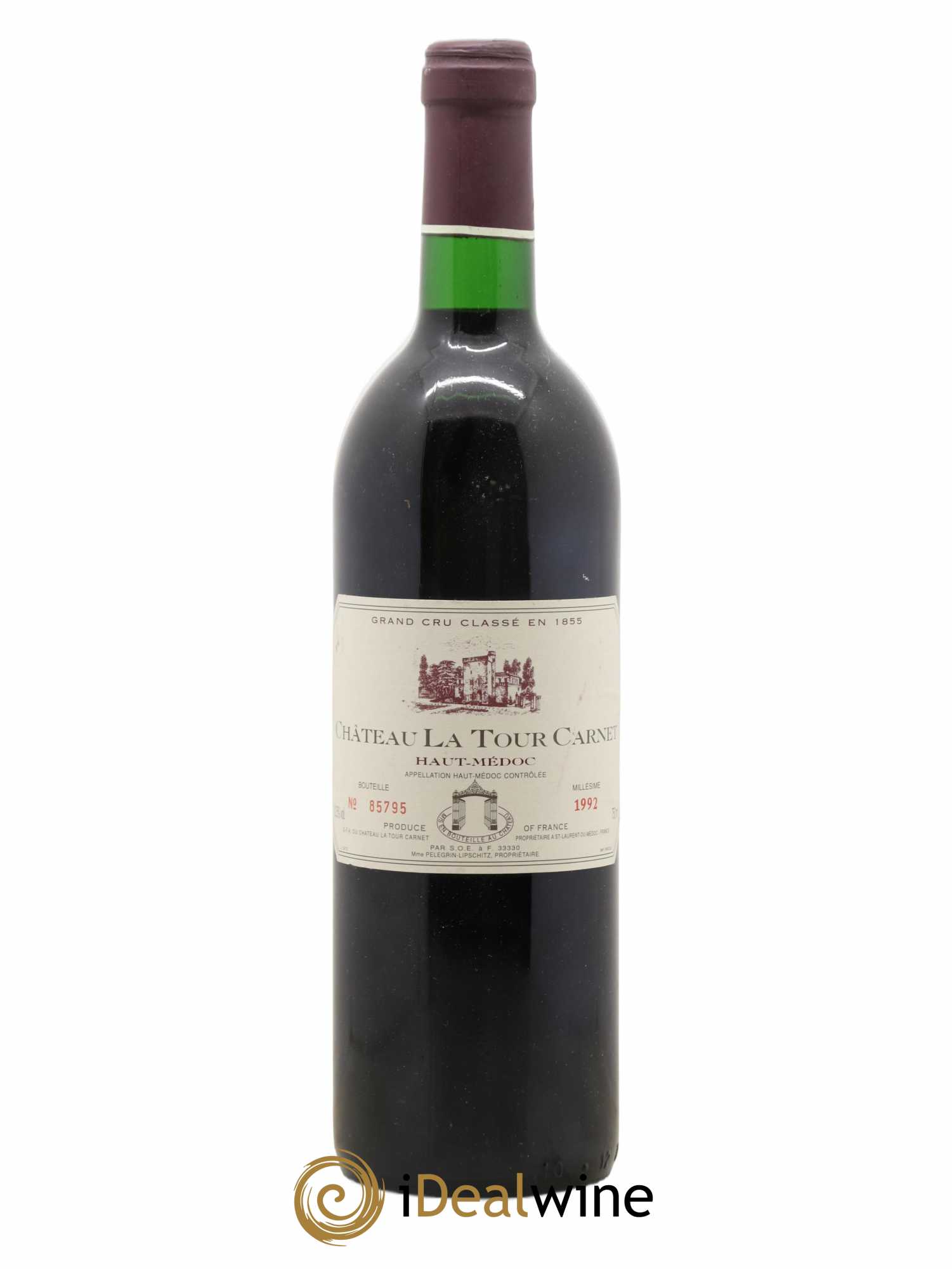Château la Tour Carnet 4ème Grand Cru Classé 1992 - Lot de 1 bouteille - 0