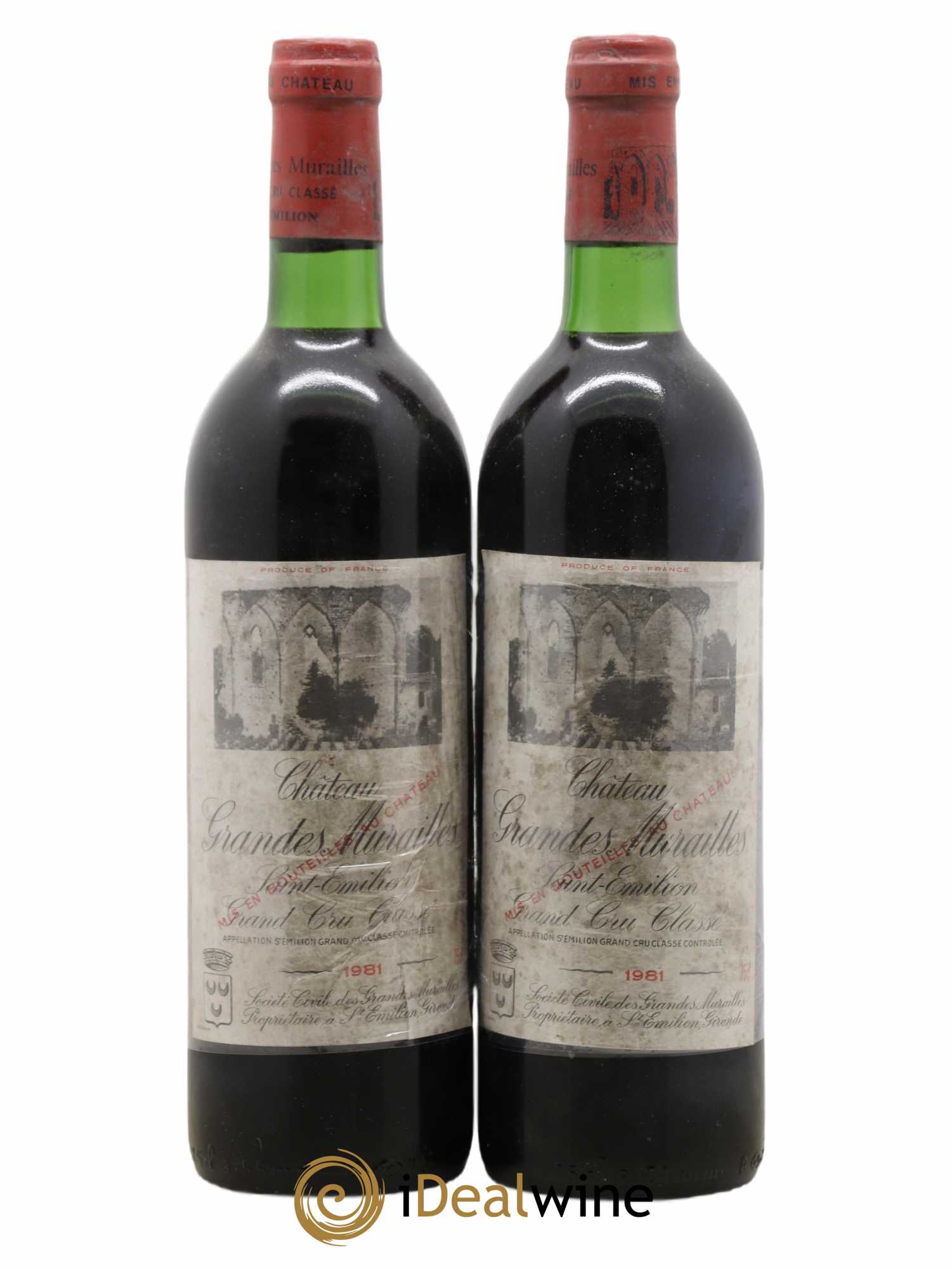 Château les Grandes Murailles Grand Cru Classé 1981 - Lot de 2 bouteilles - 0
