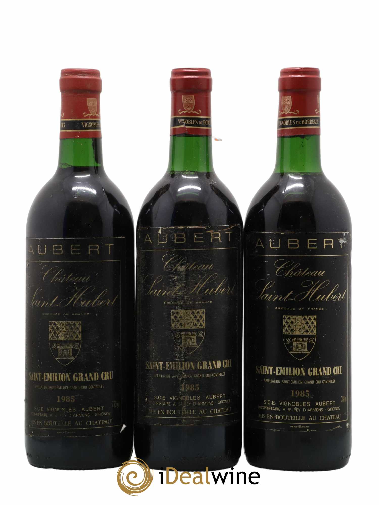 Saint-Émilion Grand Cru Château Saint Hubert 1985 - Lot de 3 bouteilles - 0