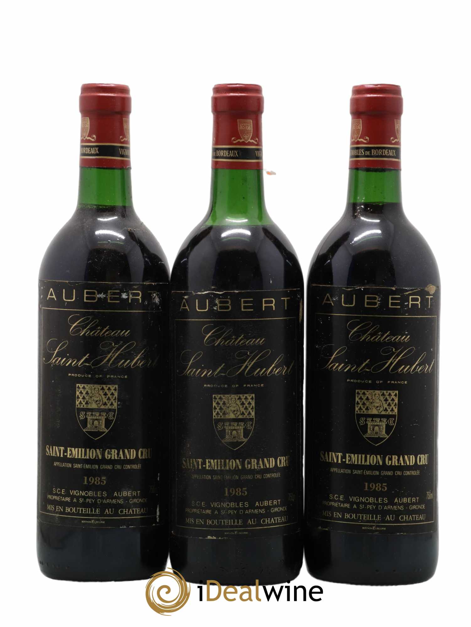 Saint-Émilion Grand Cru Château Saint Hubert 1985 - Lot de 3 bouteilles - 0