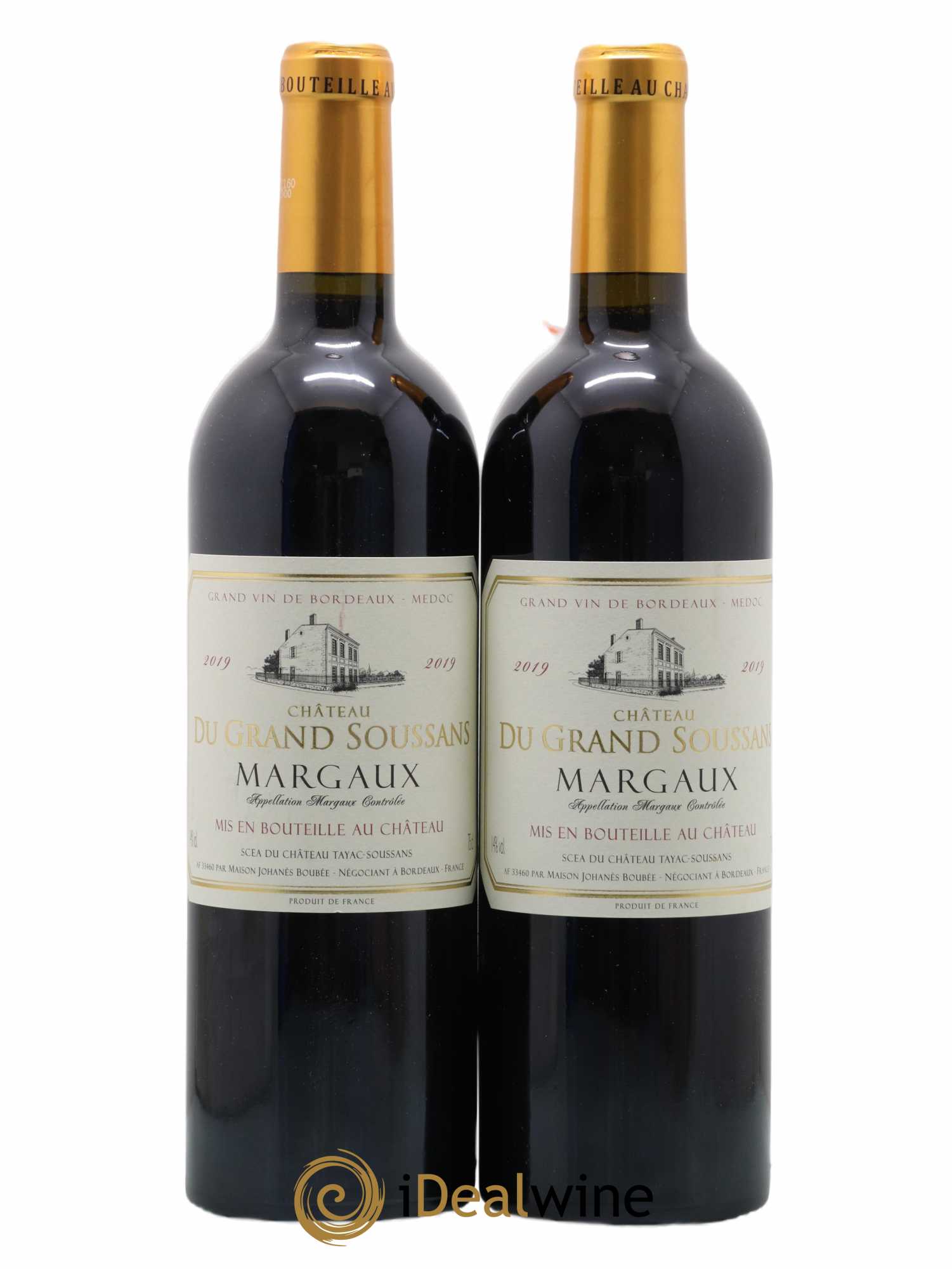Bordeaux Margaux Château Du Grand Soussans (sans prix de réserve) 2019 - Lot de 2 bouteilles - 0