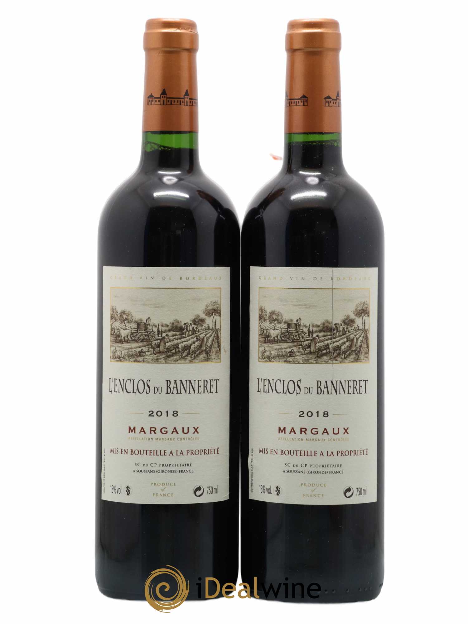 Bordeaux Margaux L'Enclos Du Banneret 2018 - Lot de 2 bouteilles - 0