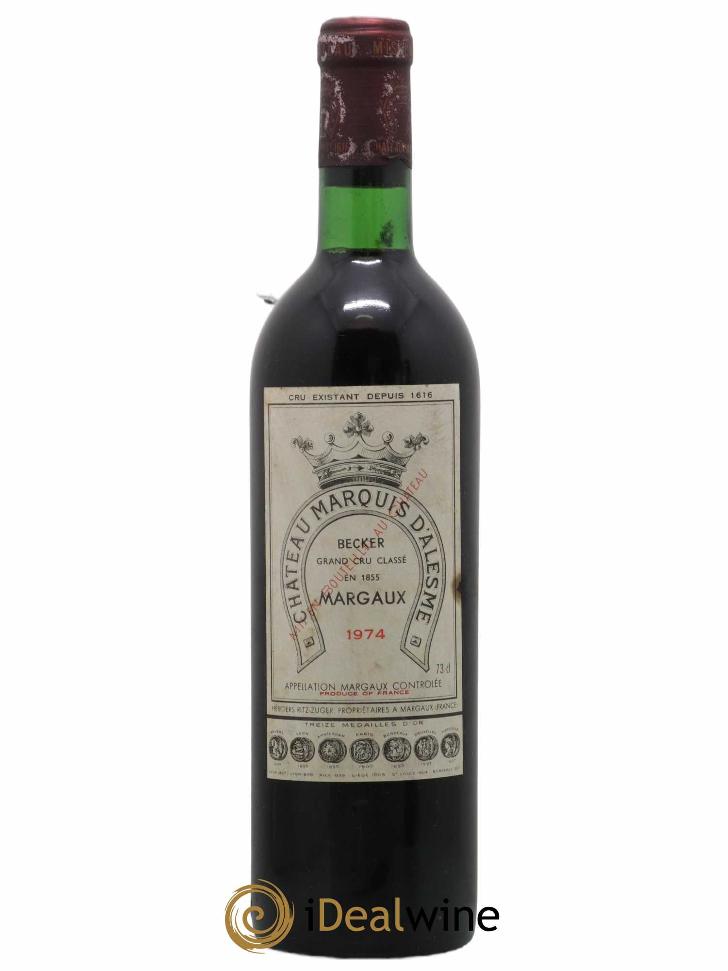 Château Marquis d'Alesme 1974 - Lot de 1 bouteille - 0