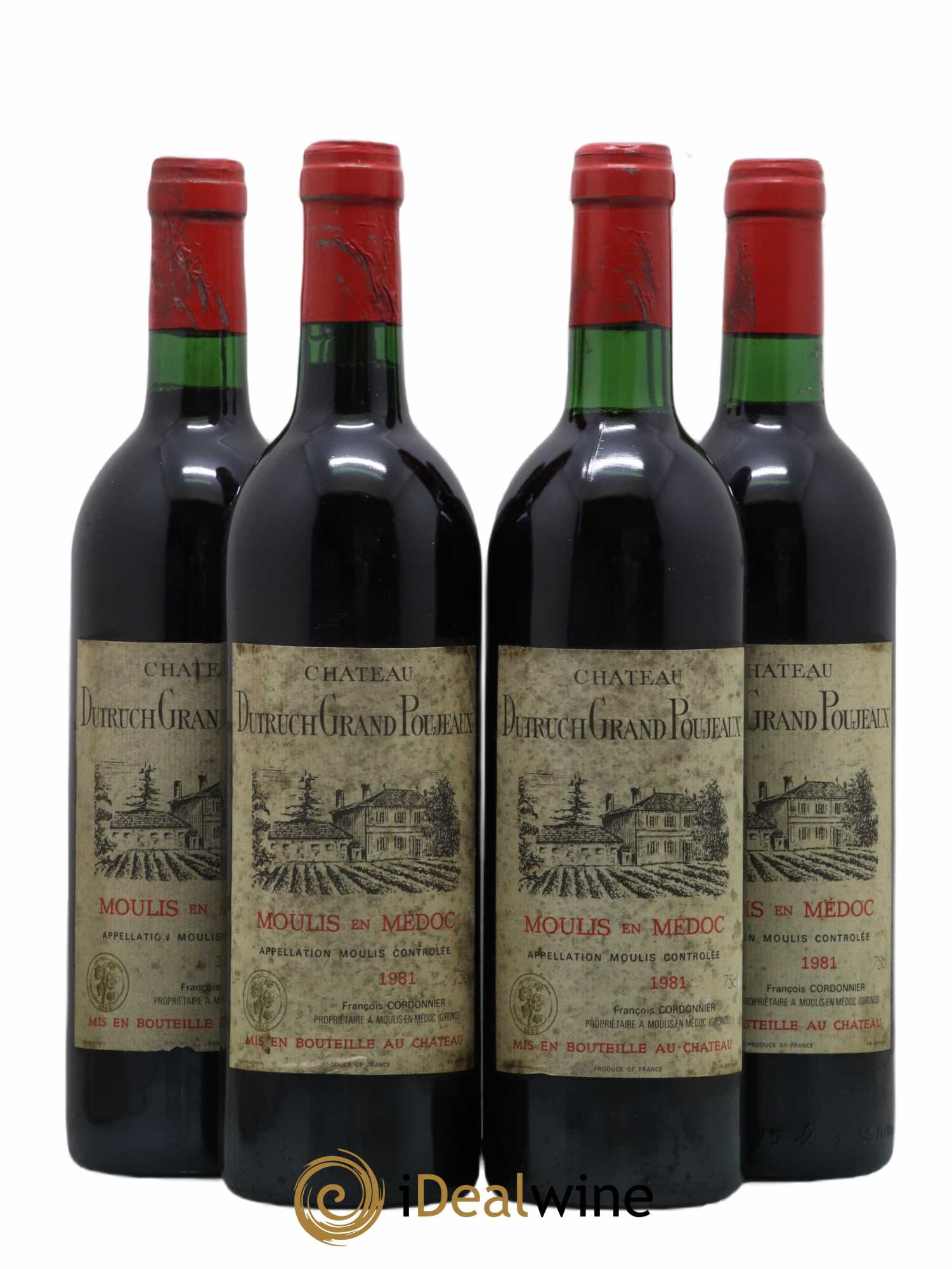 Château Dutruch Grand Poujeaux Cru Bourgeois 1981 - Lot de 4 bouteilles - 0
