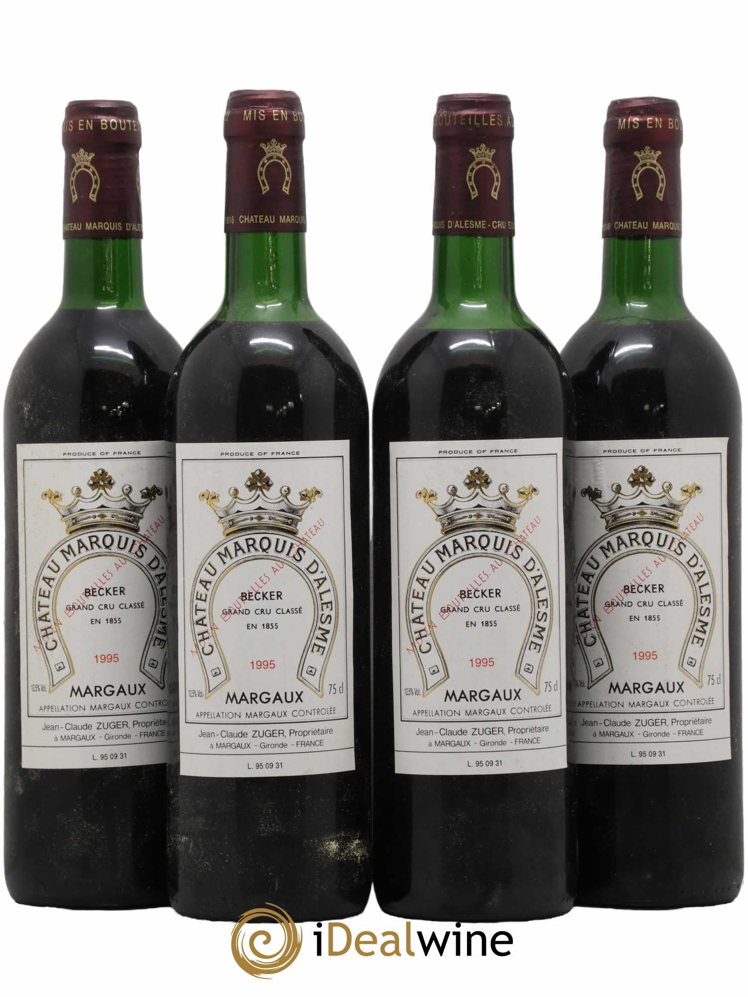 Château Marquis d'Alesme 1995 - Lot de 4 bouteilles - 0