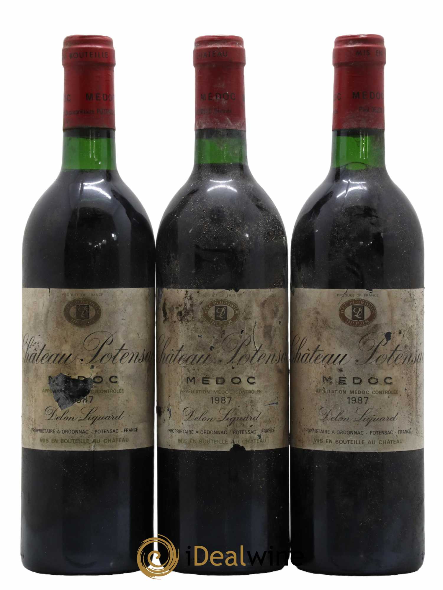 Château Potensac 1987 - Lot de 3 bouteilles - 0