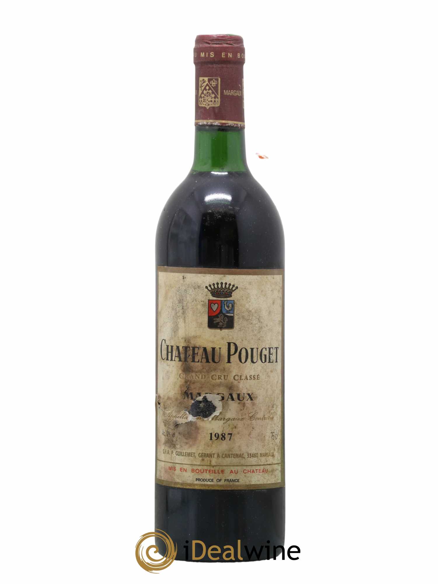 Château Pouget 4ème Grand Cru Classé 1987 - Lot de 1 bouteille - 0