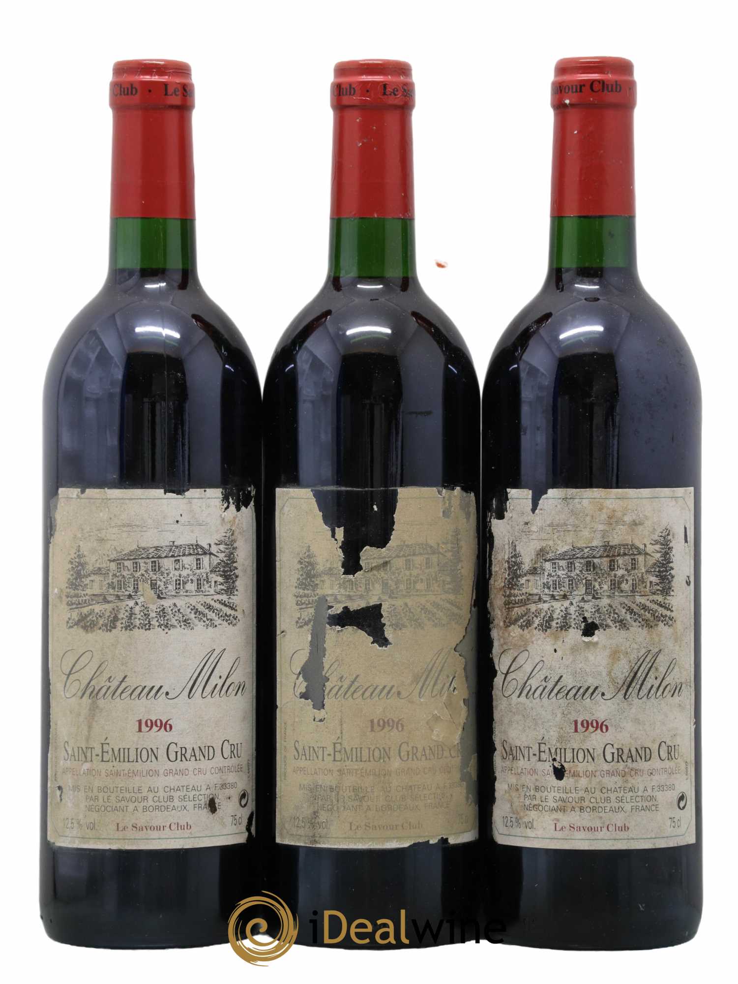 Saint-Émilion Grand Cru Château Milon 1996 - Lot de 3 bouteilles - 0