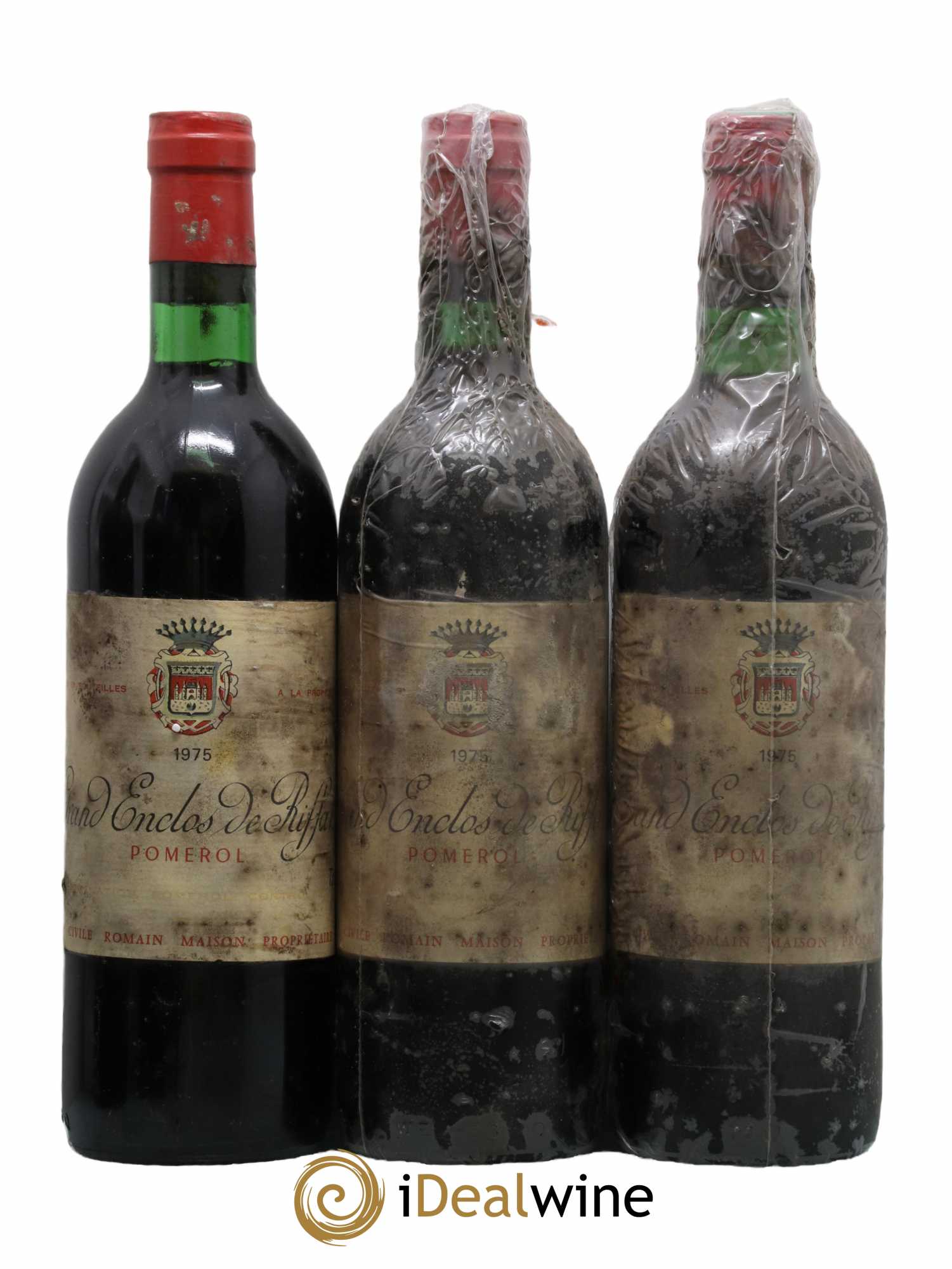 Pomerol Grand Enclos de Riffat<br> 1975 - Lot de 3 bouteilles - 0