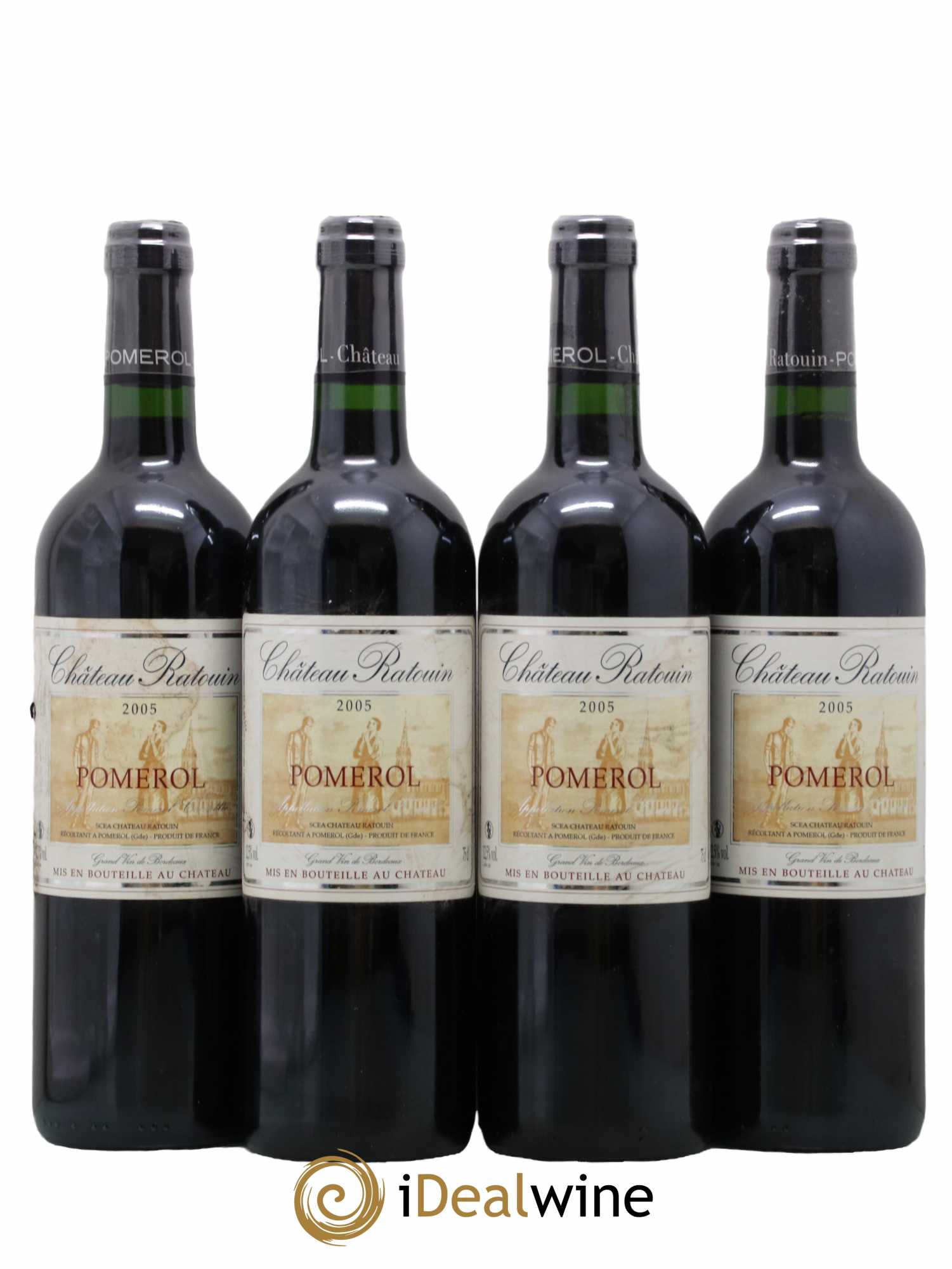 Pomerol Château Ratouin 1975 - Lot de 4 bouteilles - 0