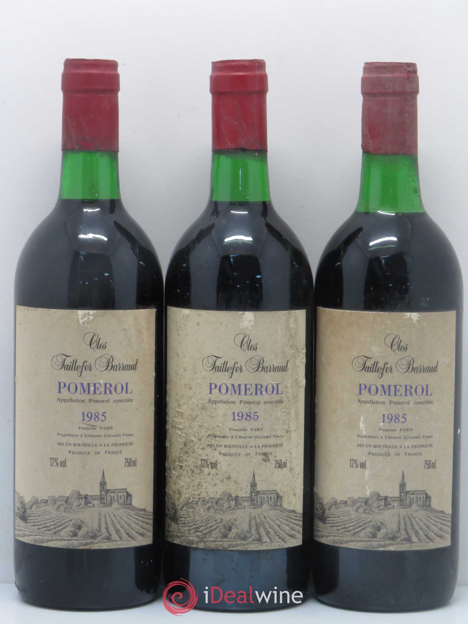 Château Taillefer Barraud (sans prix de réserve) 1985 - Posten von 3 Flaschen - 0